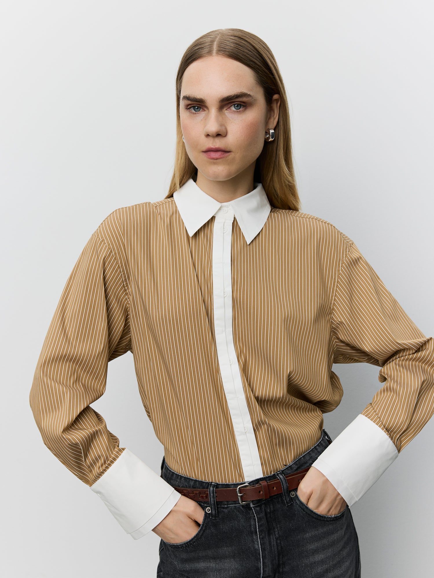 Sofie Schnoor WOMEN ALLISONSW SKJORTE Skjorte 7165 Maple Brown Striped