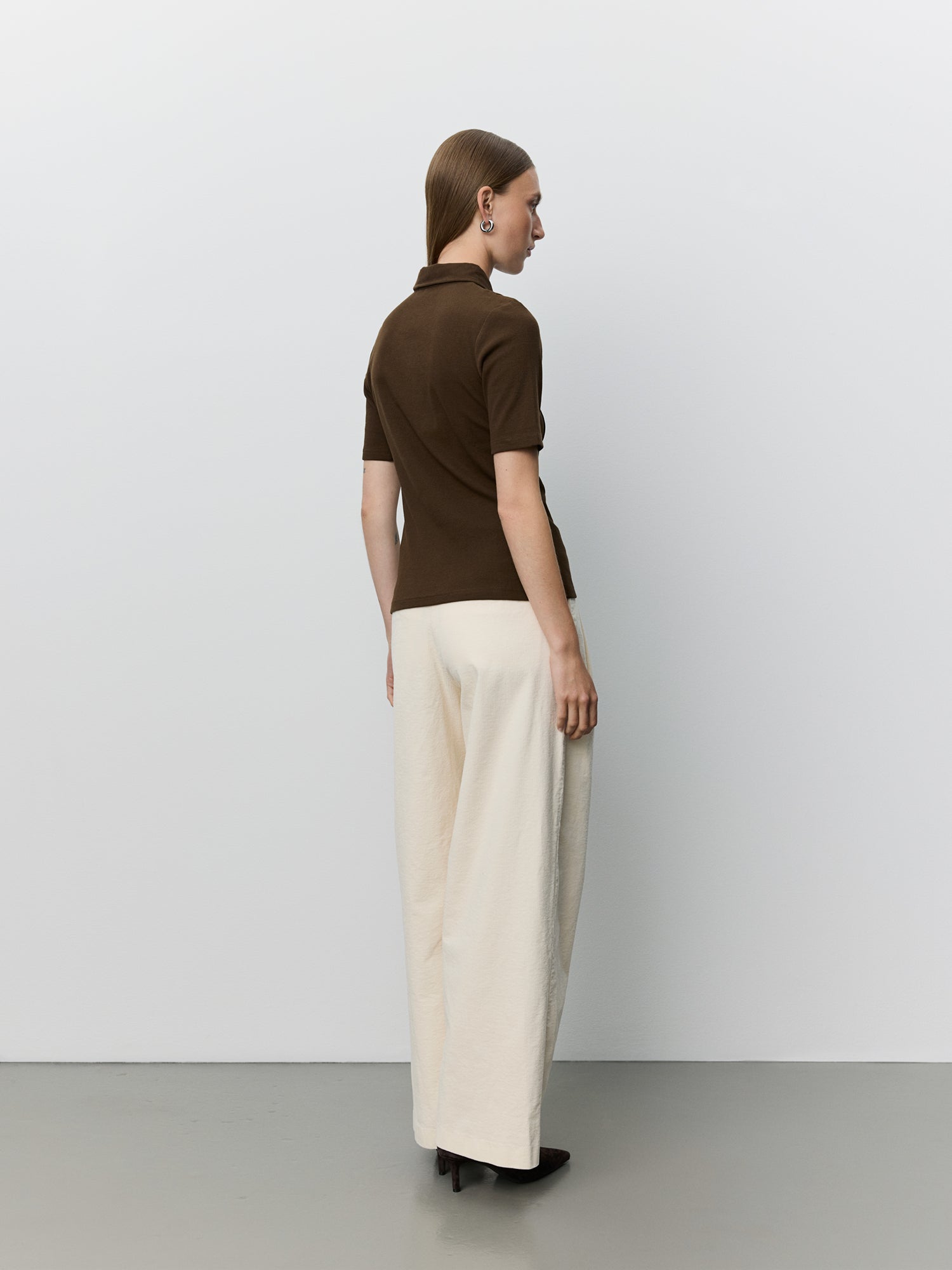 Sofie Schnoor WOMEN BAELASW RIB POLO TEE T-shirt 7025 Dark brown
