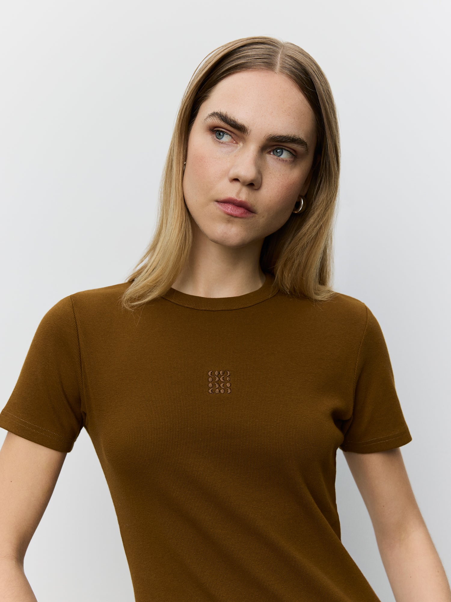 Sofie Schnoor WOMEN BLAKESW RIB BABY TEE T-shirt 7164 Maple Brown