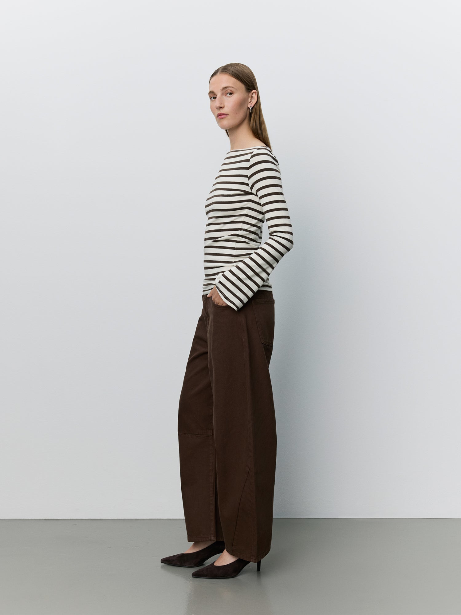 Sofie Schnoor WOMEN CECESW LANGÆRMET T-SHIRT T-shirt lang ærmet 7113 Brown Striped