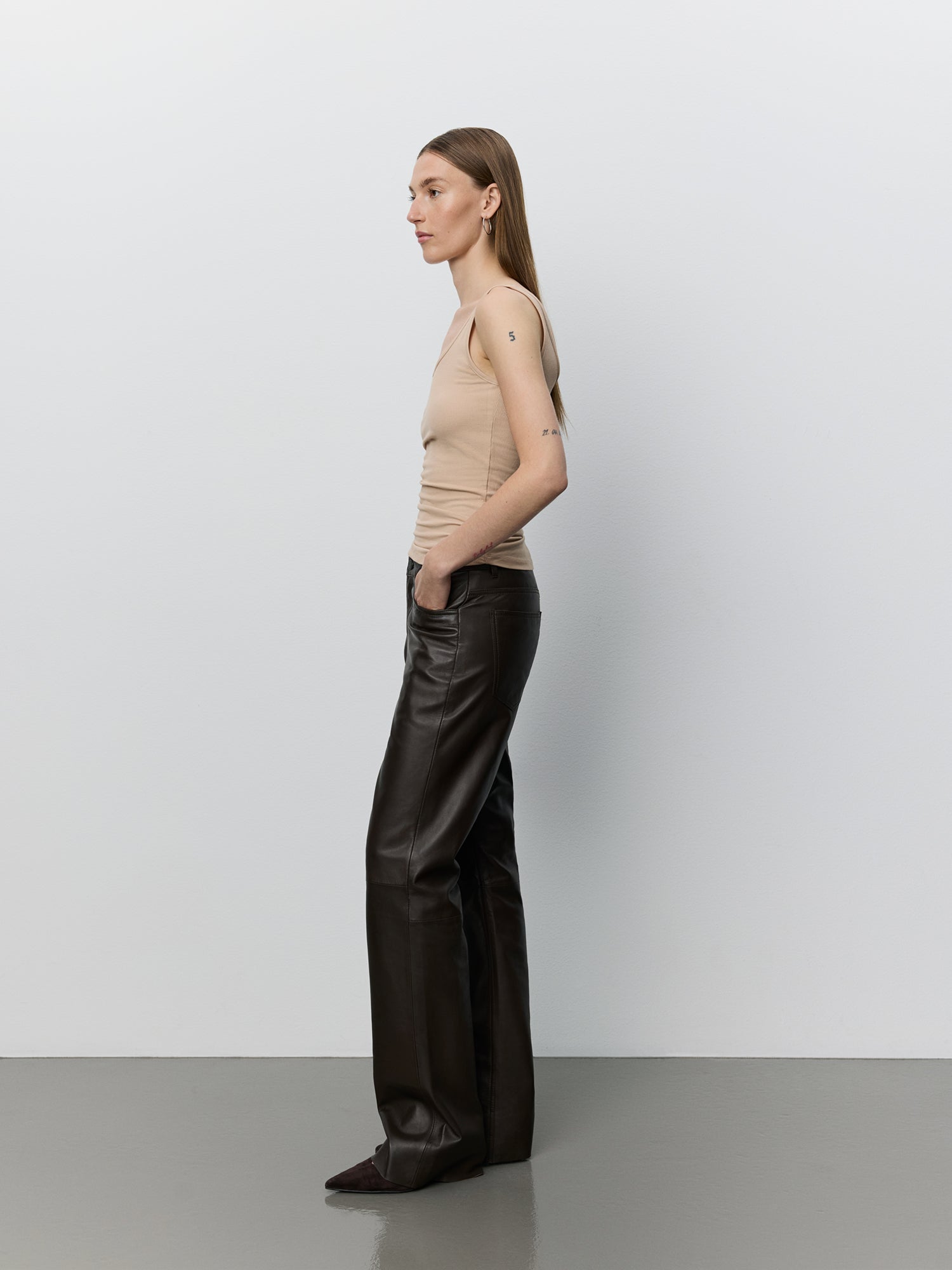 Sofie Schnoor WOMEN GATTISW LÆDERBUKSER Buks 7025 Dark brown