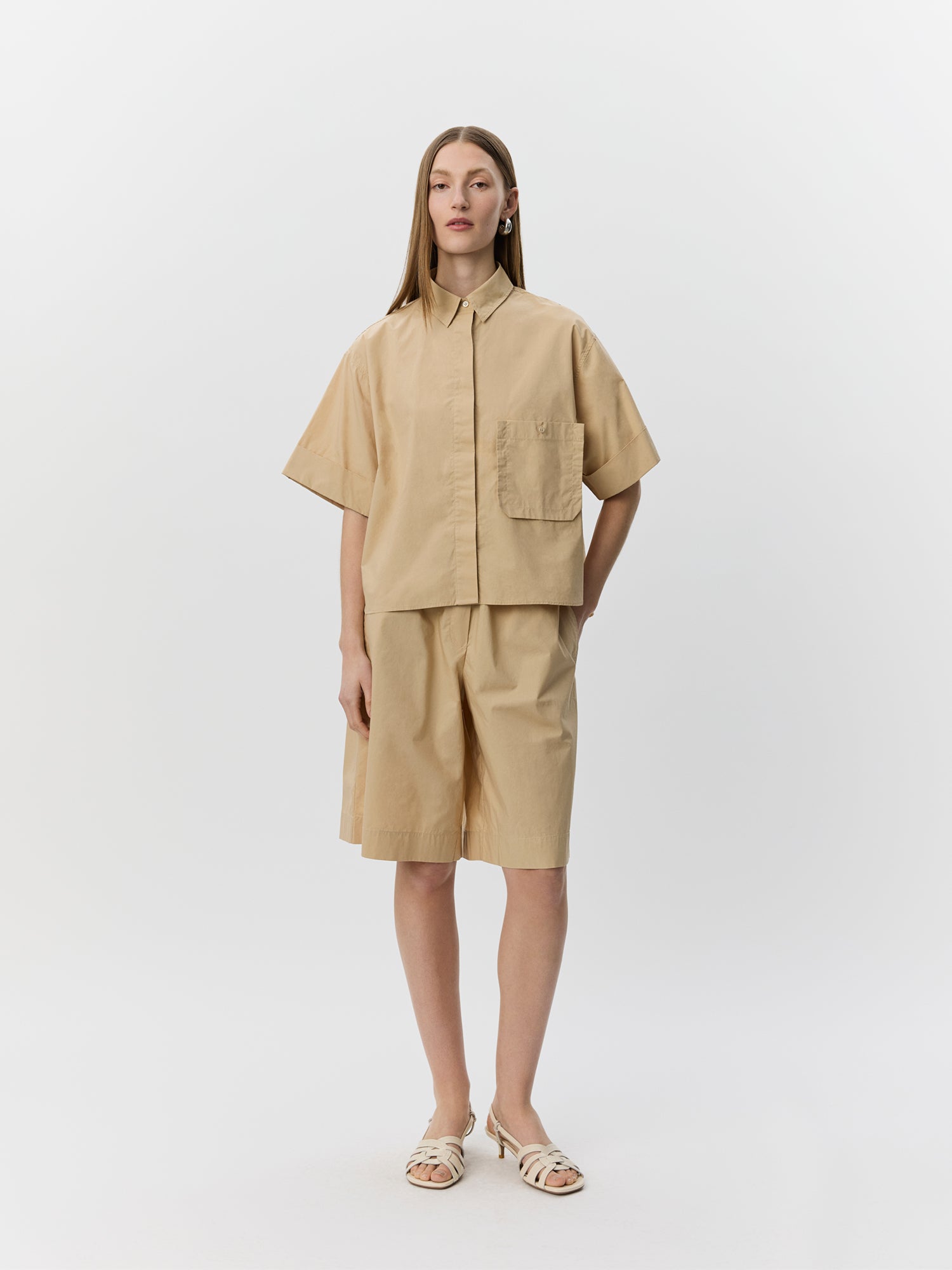 Sofie Schnoor WOMEN LEANASW KORTÆRMET SKJORTE Skjorte 7015 Beige