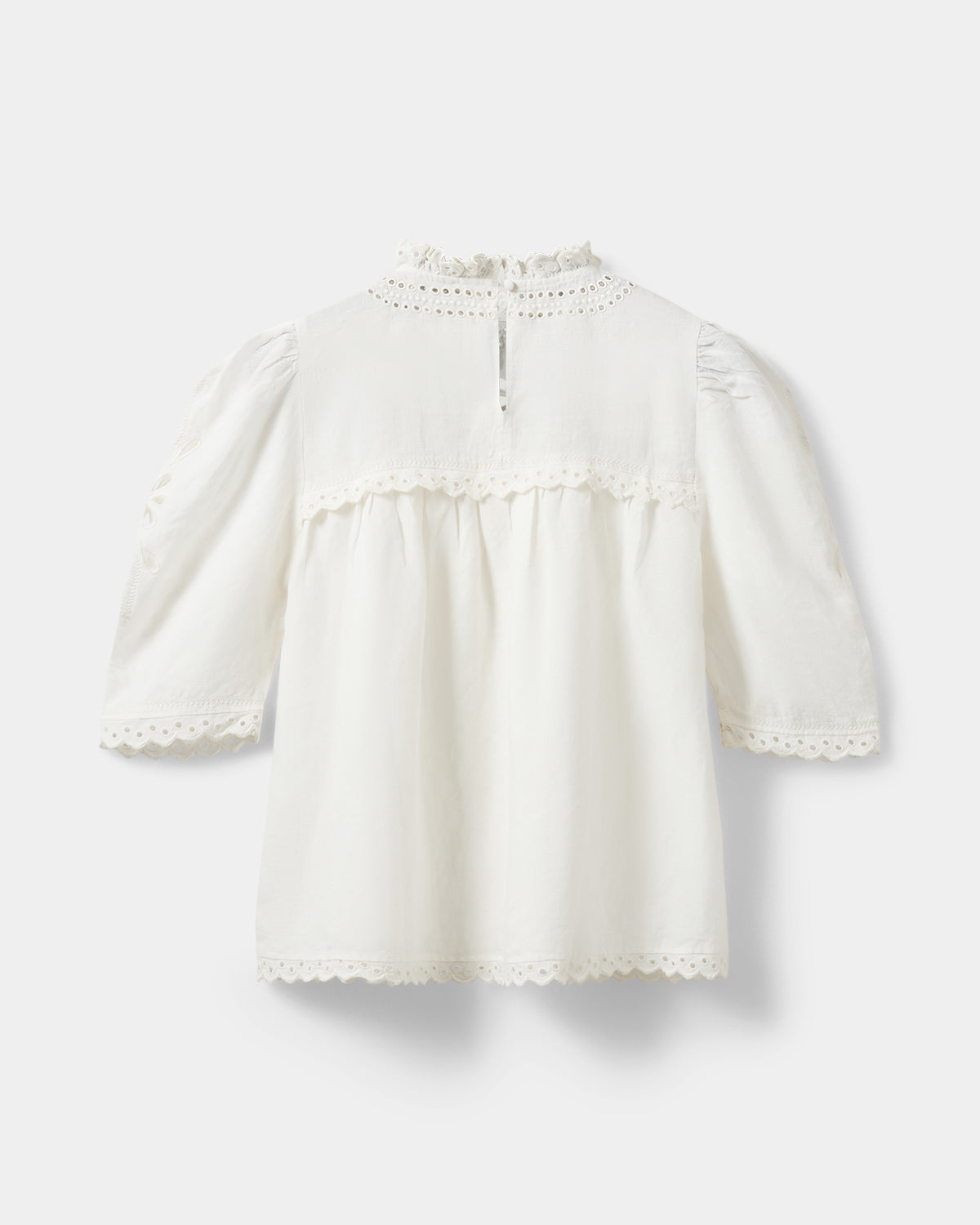 Sofie Schnoor WOMEN MAIASW BRODERET UDSKÅRET BLONDE TOP Top 0159 Cream White