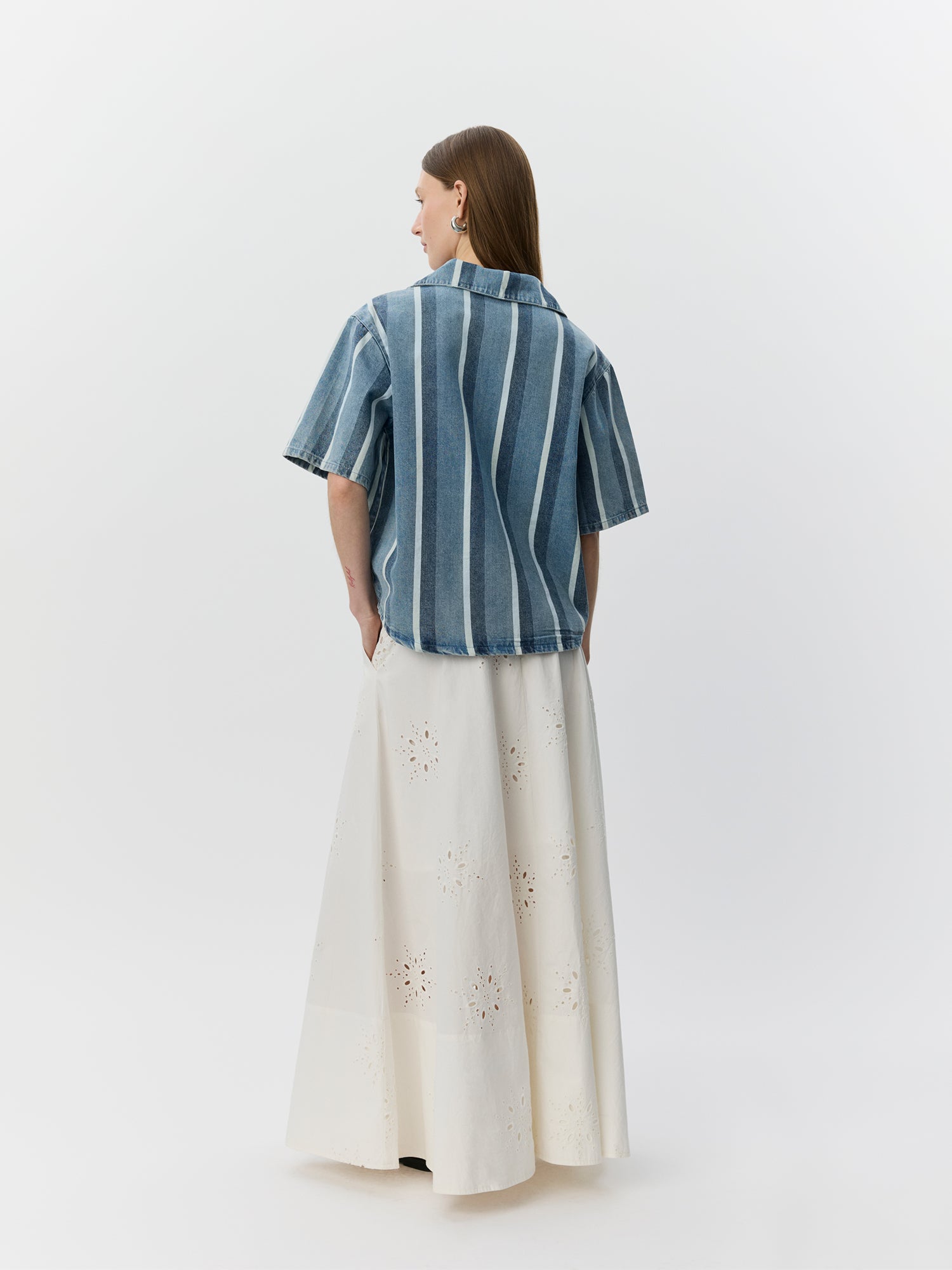 Sofie Schnoor WOMEN MAKISW STRIPET DENIM SKJORTE Skjorte 5123 Blue denim Stripe