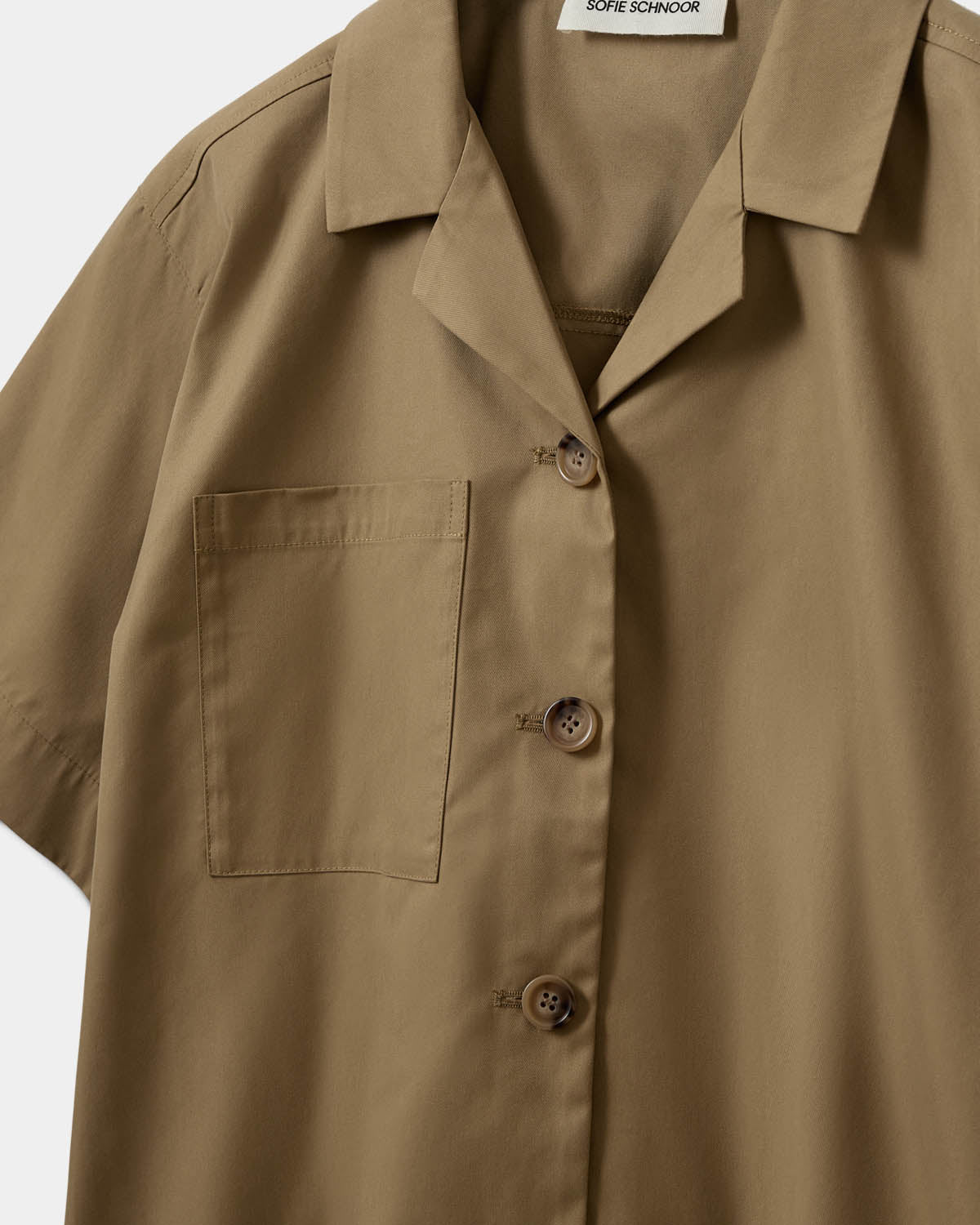 Sofie Schnoor WOMEN MAVIRASW KORTÆRMET SKJORTE Skjorte 7055 Light brown