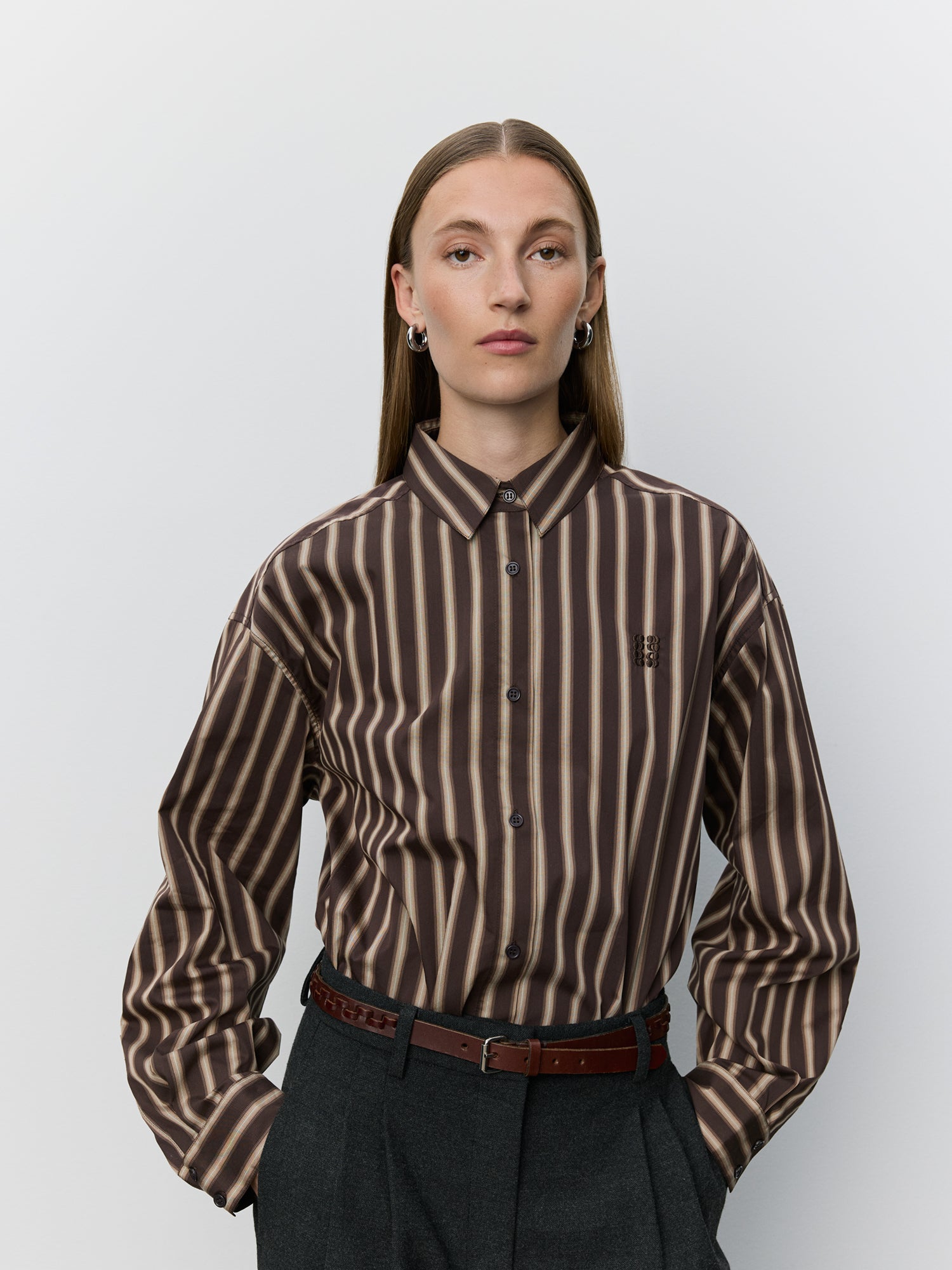 Sofie Schnoor WOMEN MERCYSW OVERSIZED SKJORTE Skjorte 7113 Brown Striped