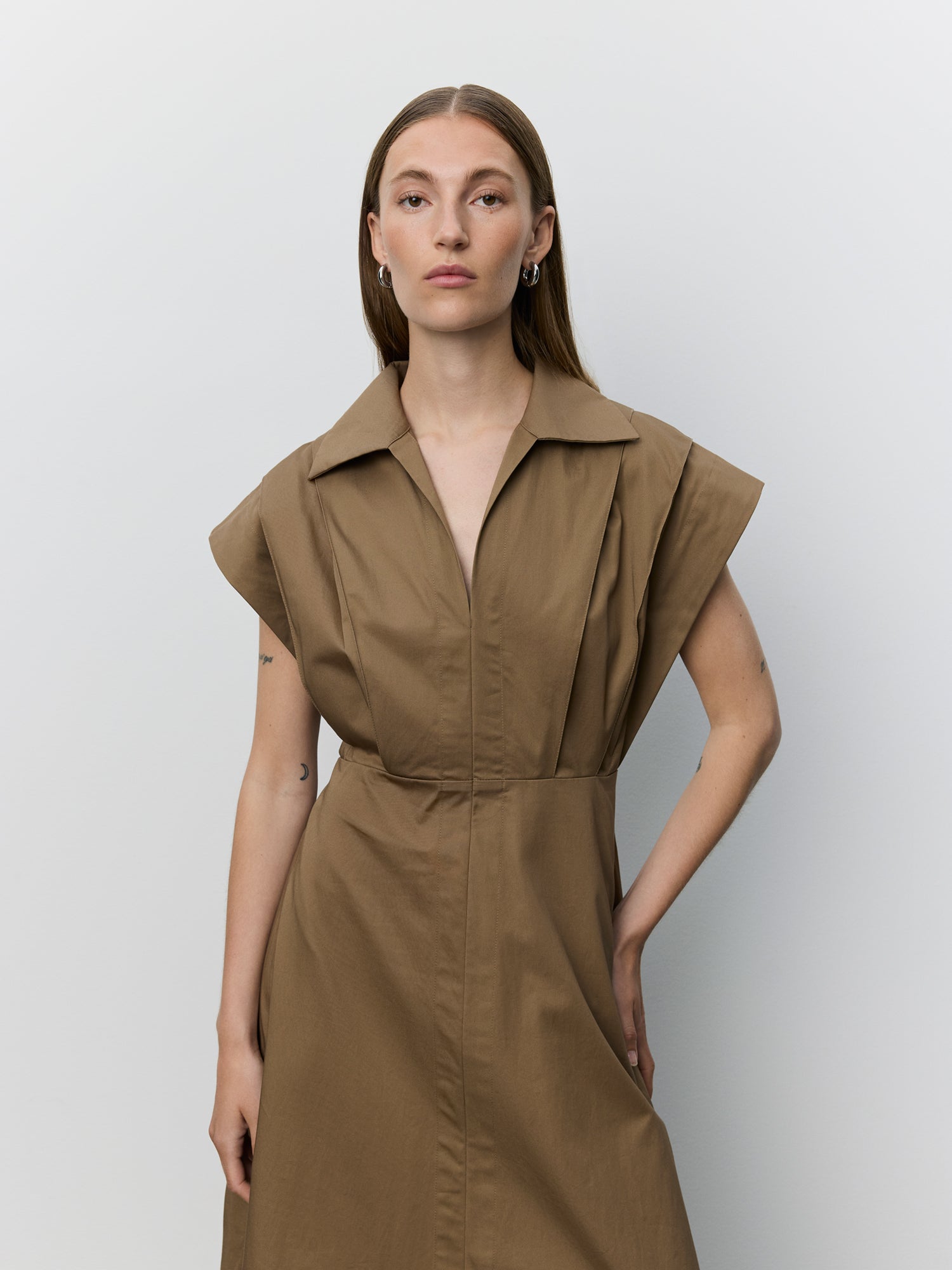 Sofie Schnoor WOMEN MINERASW LANG KJOLE MED LÆG Kjole 9099 Middle Brown