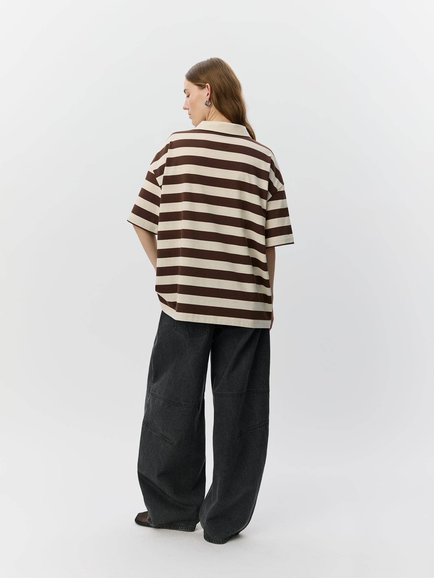 Sofie Schnoor WOMEN PILSW OVERSIZE STRIPET POLO T-SHIRT T-shirt 0140 Off White Striped