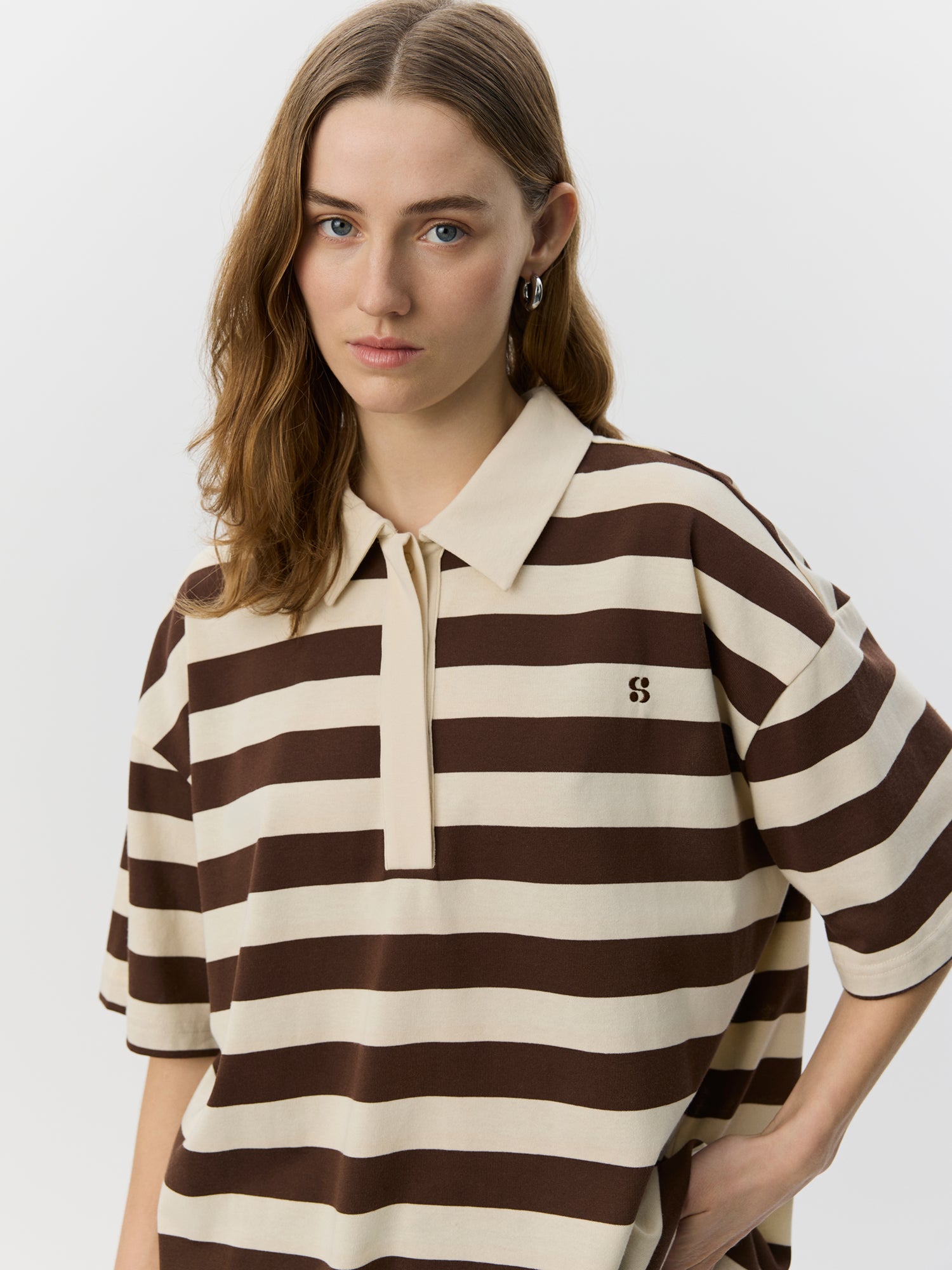 Sofie Schnoor WOMEN PILSW OVERSIZE STRIPET POLO T-SHIRT T-shirt 0140 Off White Striped