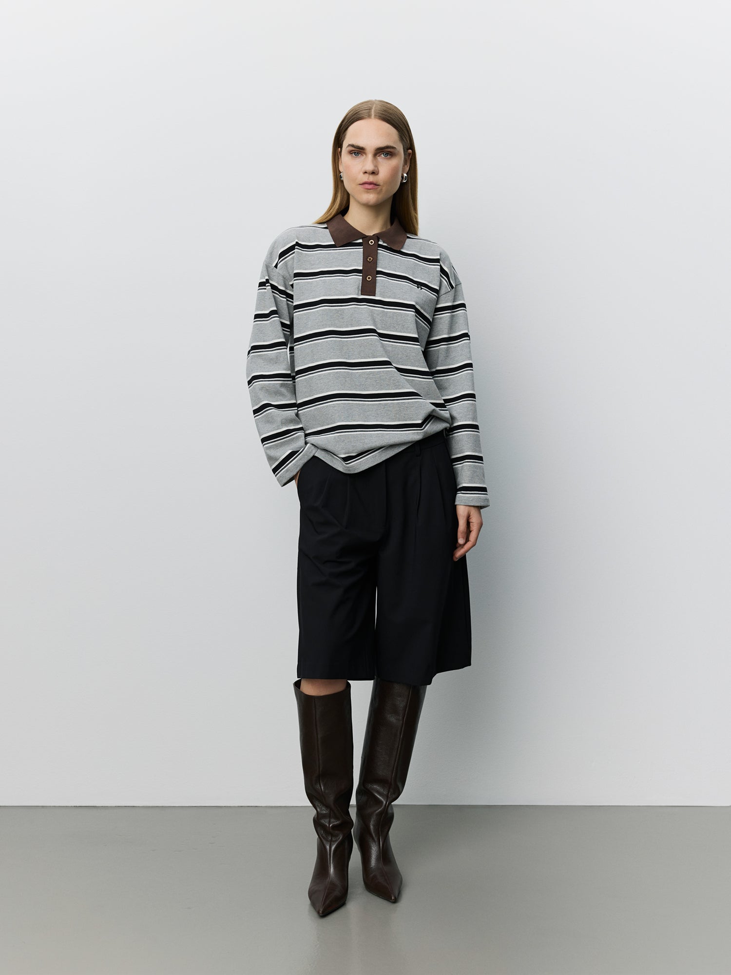 Sofie Schnoor WOMEN PRIASW POLO Sweatshirt 8048 Grey Striped