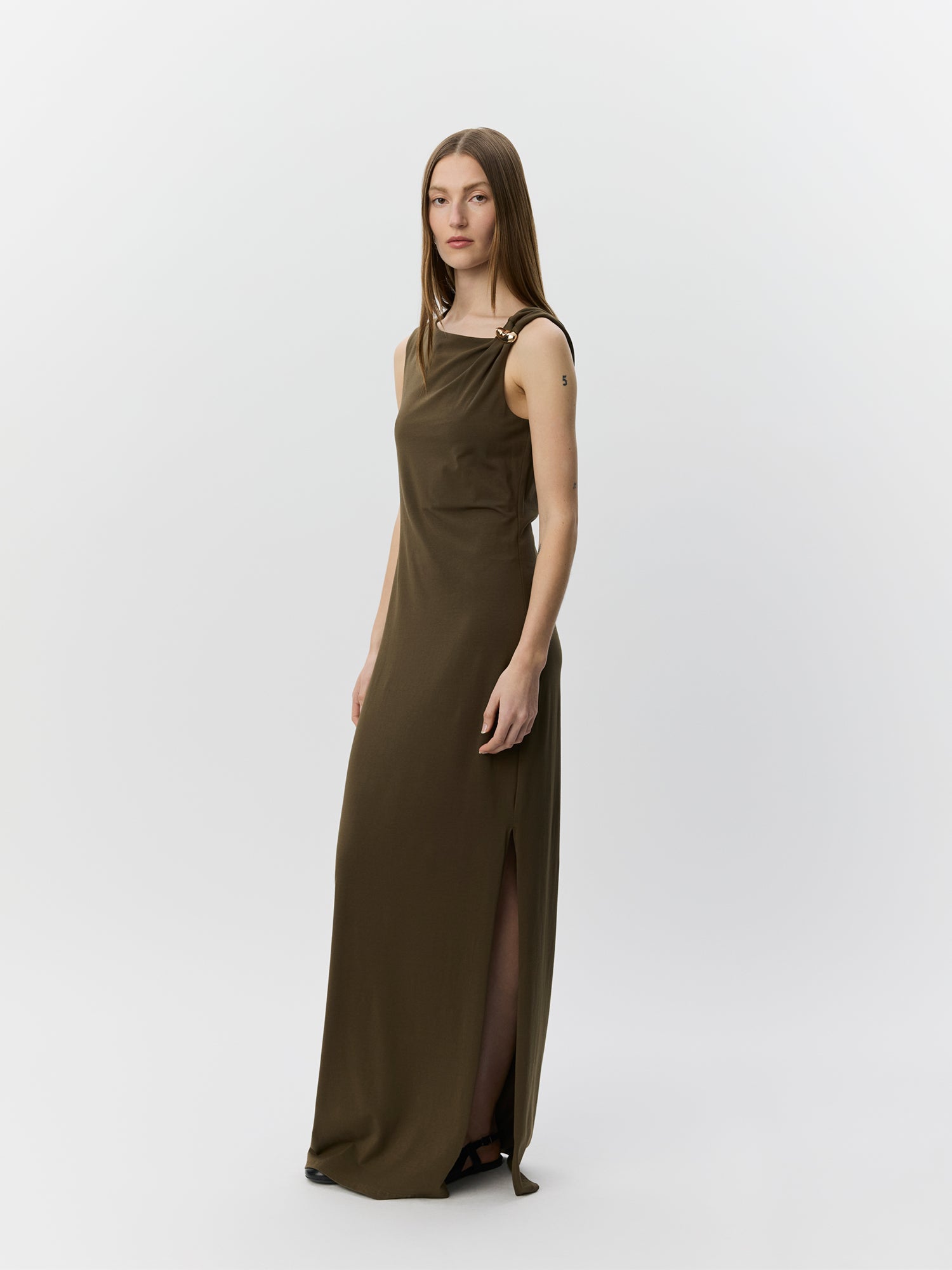 Sofie Schnoor WOMEN RAGNISW JERSEY MAXI KJOLE Kjole 3097 Olive Brown