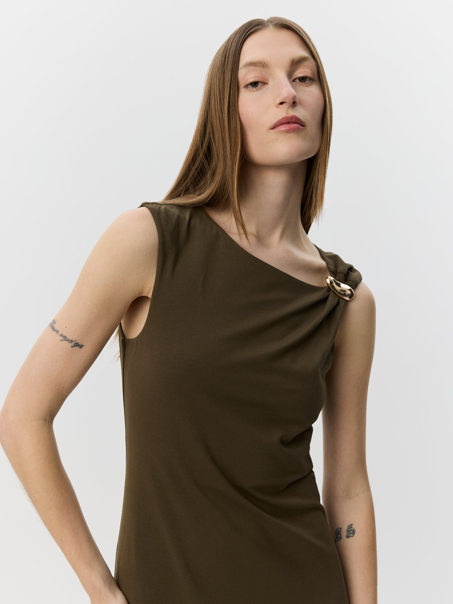 Sofie Schnoor WOMEN RAGNISW JERSEY MAXI KJOLE Kjole 3097 Olive Brown