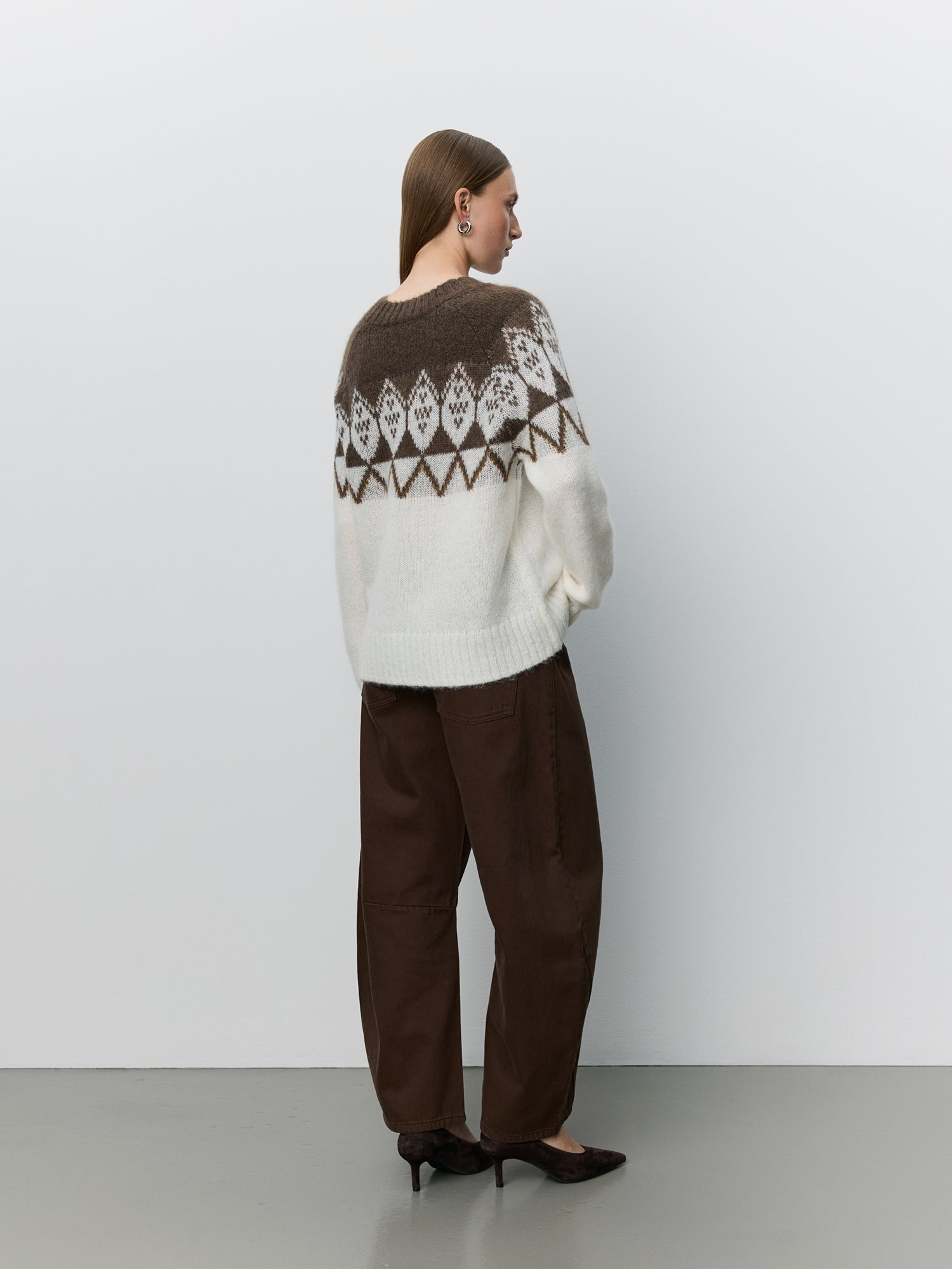 Sofie Schnoor WOMEN ALLEGRASW V-NECK STRIK SWEATER Cardigan 9144 Off White - Brown