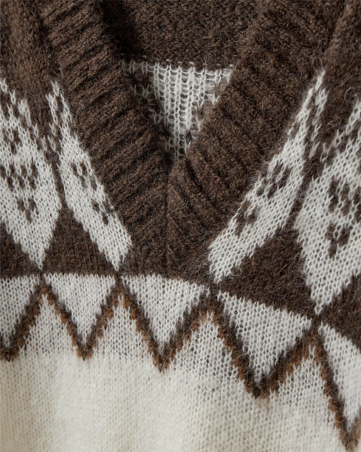 Sofie Schnoor WOMEN ALLEGRASW V-NECK STRIK SWEATER Cardigan 9144 Off White - Brown