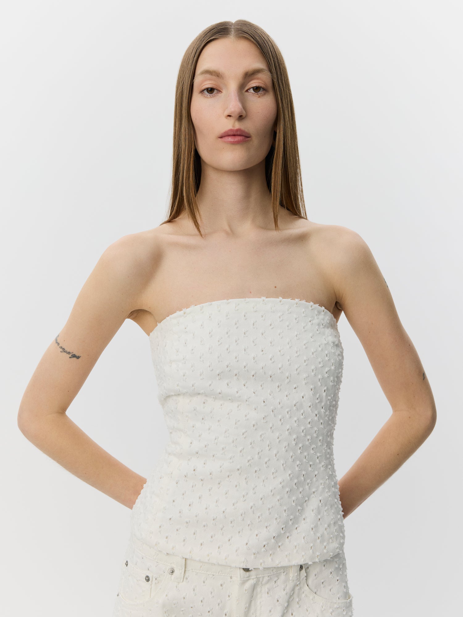 Sofie Schnoor WOMEN AVASW KORSET DENIM TOP Top 0101 Off white