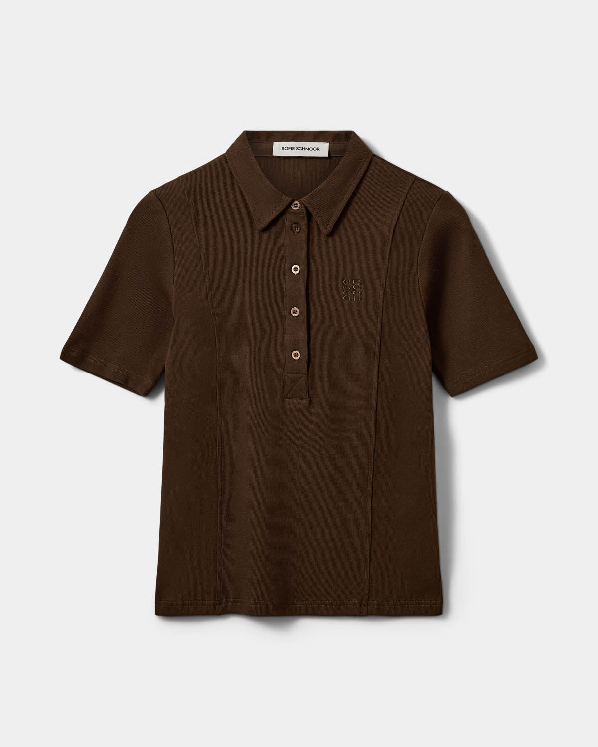 Sofie Schnoor WOMEN BAELASW RIB POLO TEE T-shirt 7025 Dark brown