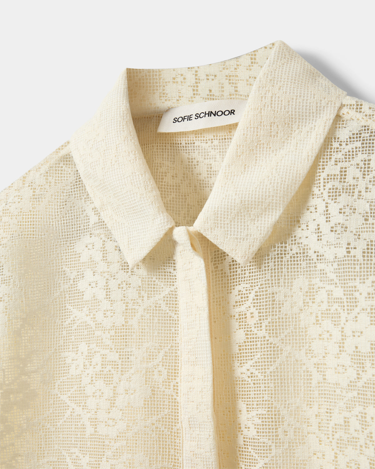 Sofie Schnoor WOMEN CARMELASW CROCHET BLONDE SKJORTE T-shirt 0159 Cream White