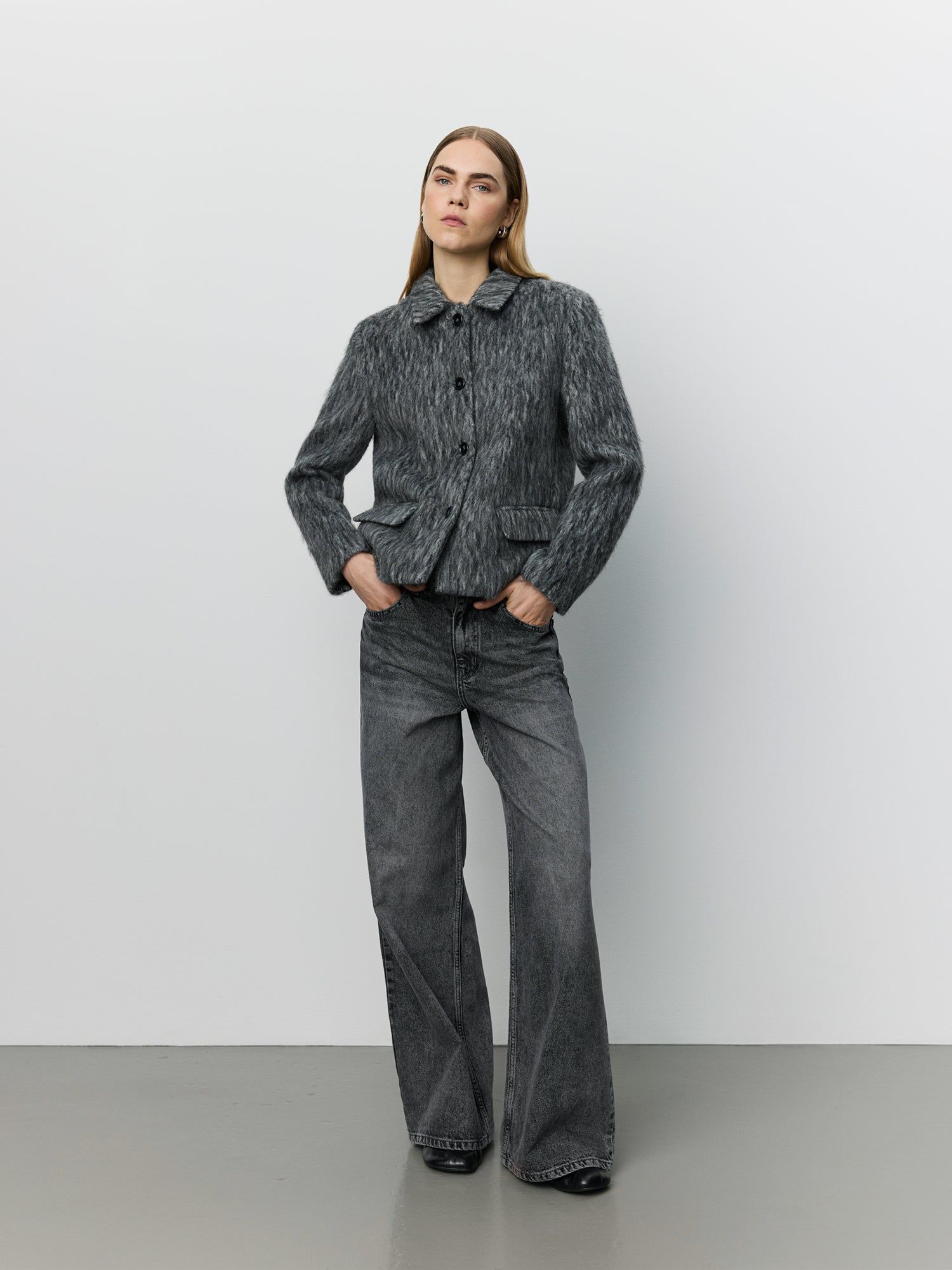 Sofie Schnoor WOMEN ELLYSW KORT BLAZER Blazer 8011 Dark grey melange