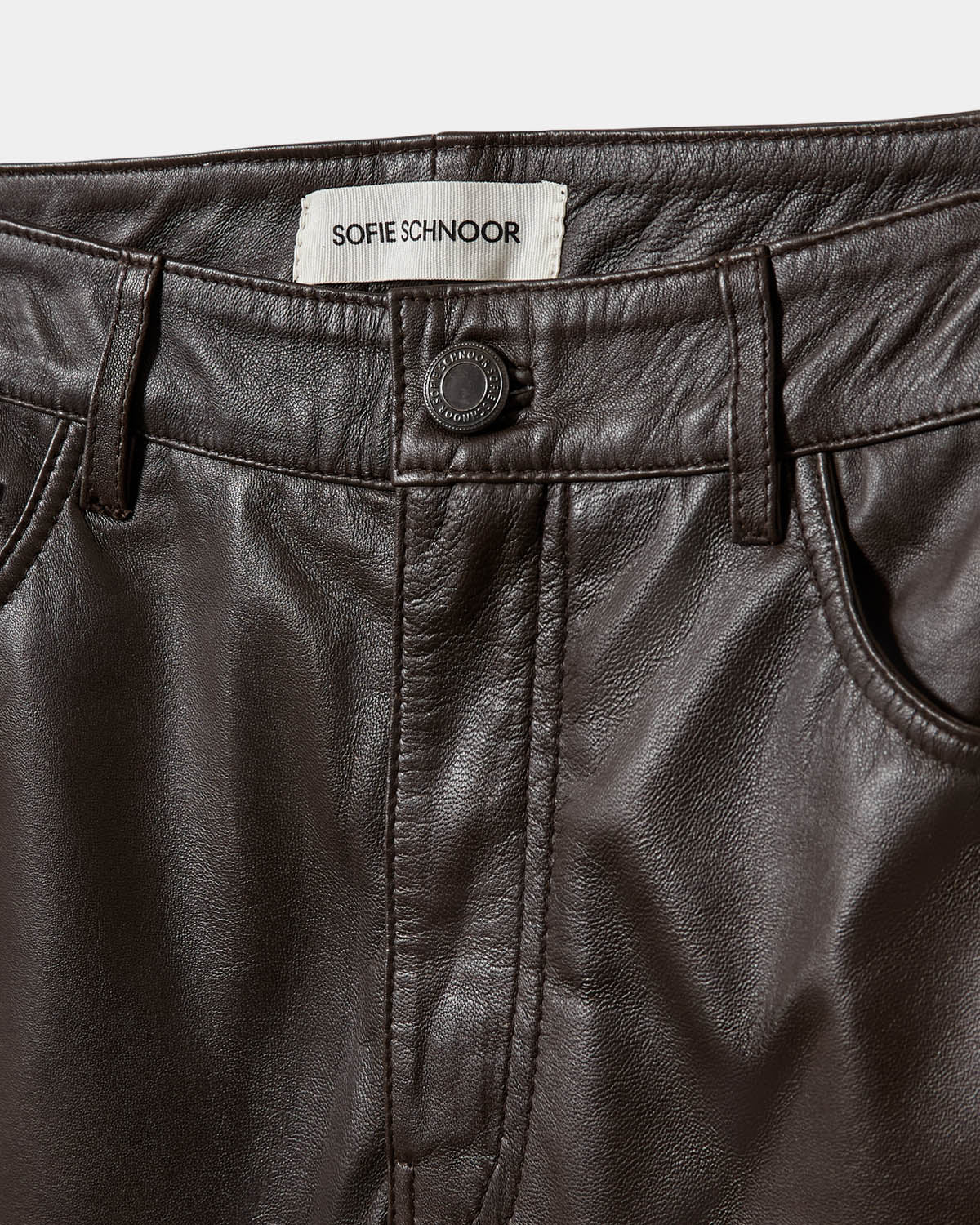 Sofie Schnoor WOMEN GATTISW LÆDERBUKSER Buks 7025 Dark brown