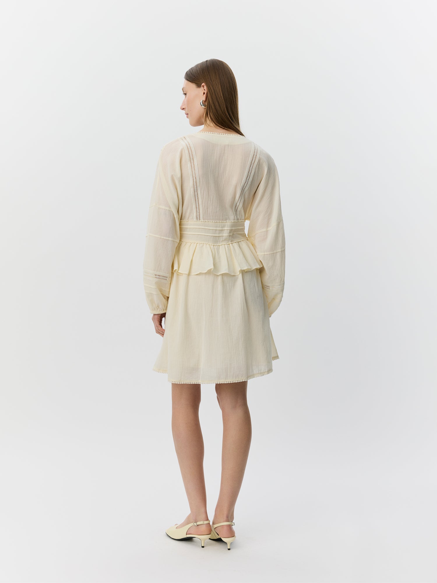 Sofie Schnoor WOMEN JOUVESW BLONDE DETALJE MIDI KJOLE Kjole 0159 Cream White