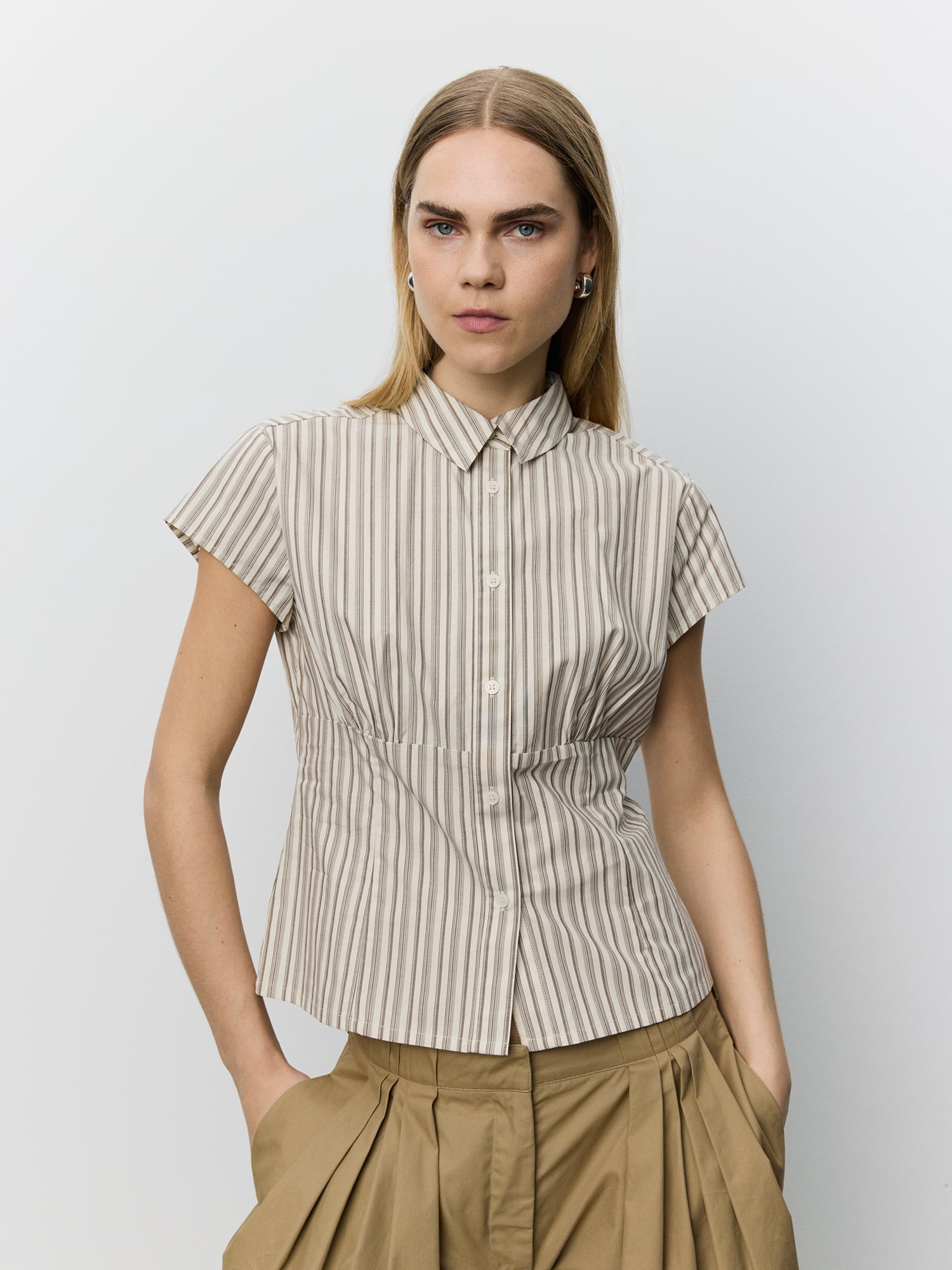 Sofie Schnoor WOMEN LILYANSW SKJORTE Skjorte 7118 Light Brown Striped