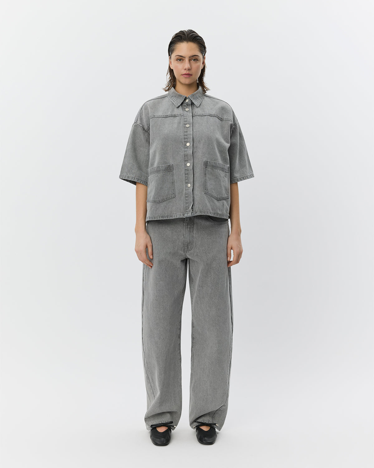 Sofie Schnoor WOMEN MELISSASW DENIM LØS SIDDENDE OVERSKJORTE Jakke 8052 Stone Grey