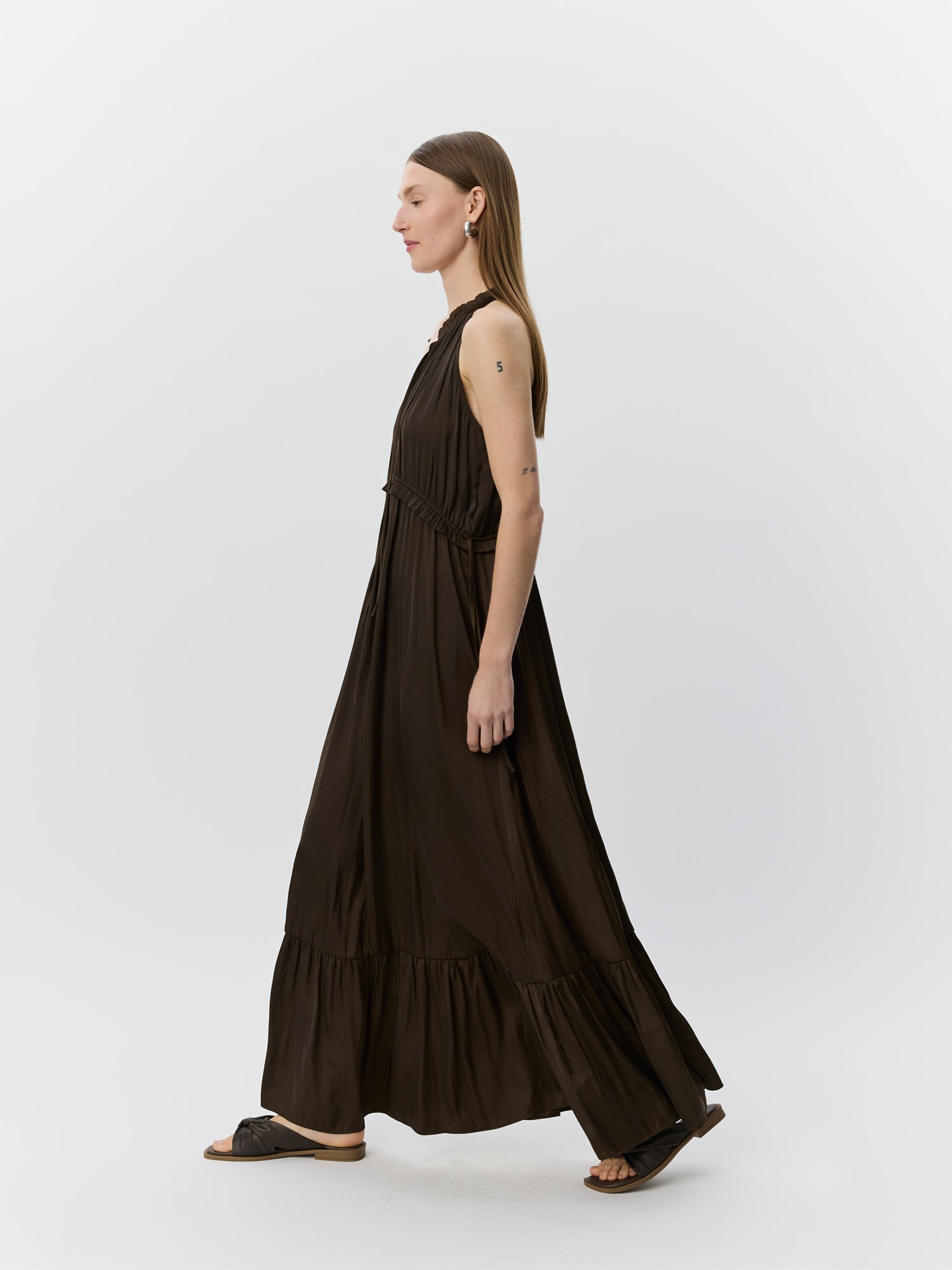 Sofie Schnoor WOMEN MELSW HALTER NECK MAXI KJOLE Kjole 7162 Intense Brown