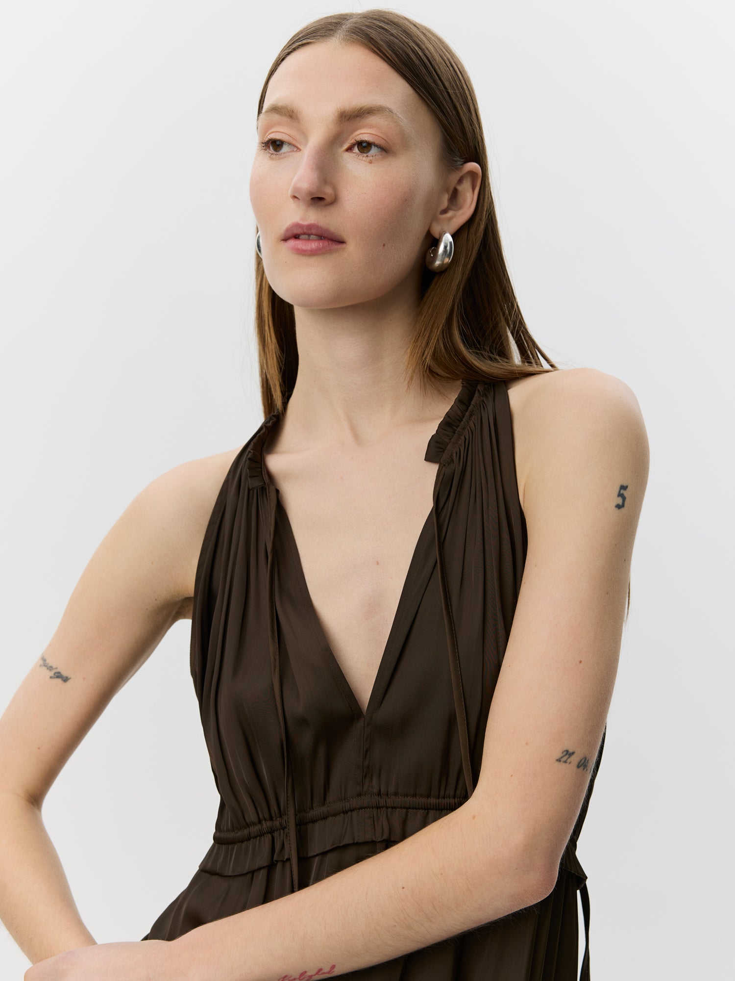 Sofie Schnoor WOMEN MELSW HALTER NECK MAXI KJOLE Kjole 7162 Intense Brown