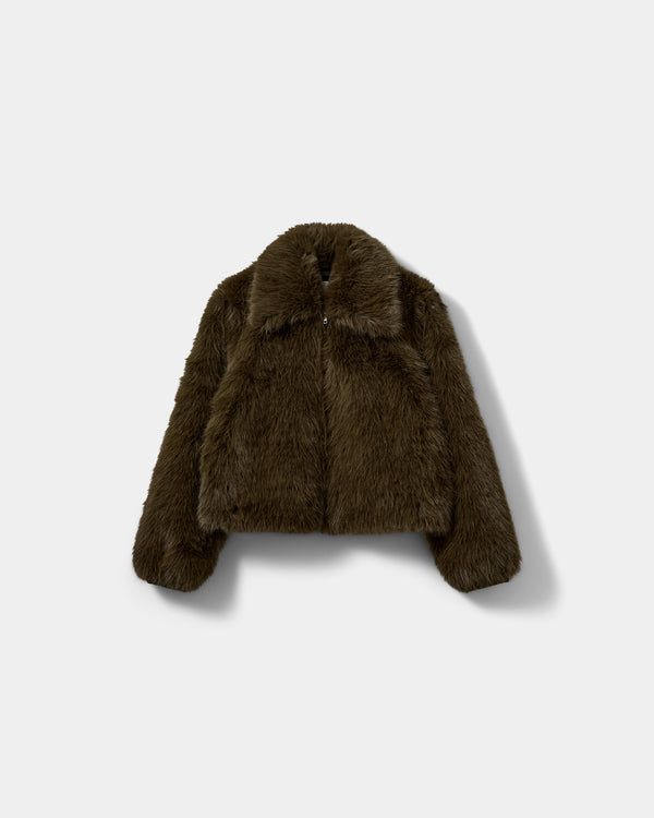 METASW FAUX FUR BOMBER JACKET