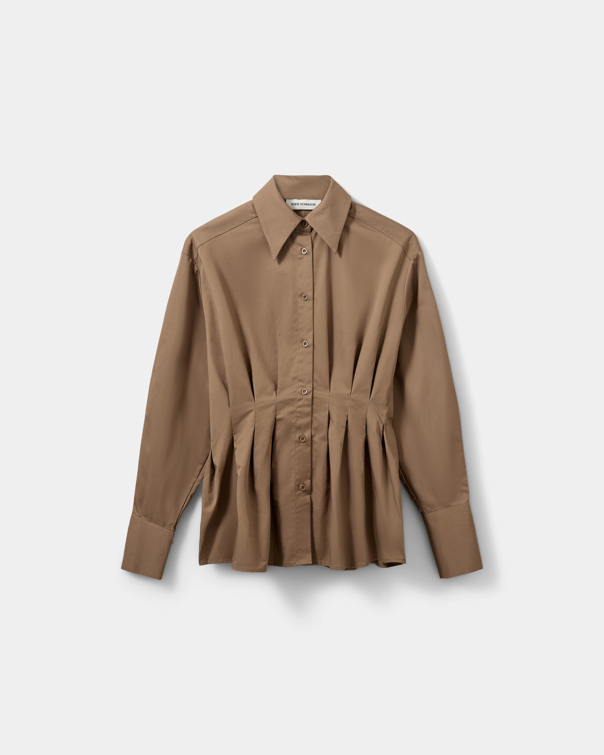 Sofie Schnoor WOMEN MIKRASW FITTED SKJORTE MED LÆG Skjorte 9099 Middle Brown