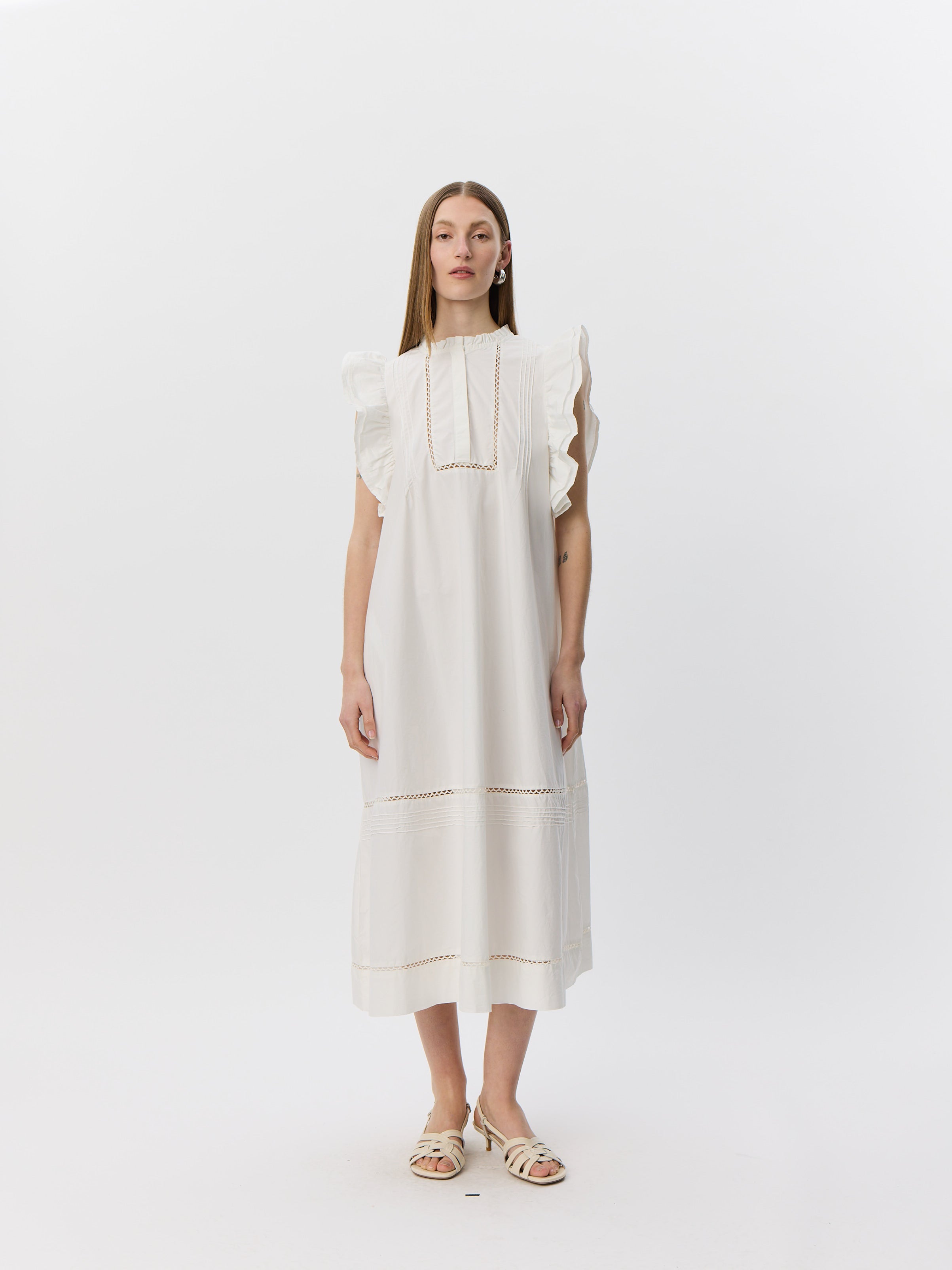 Sofie Schnoor WOMEN OTANIASW FRILL BOMULDSKJOLE Kjole 0141 White Alyssum