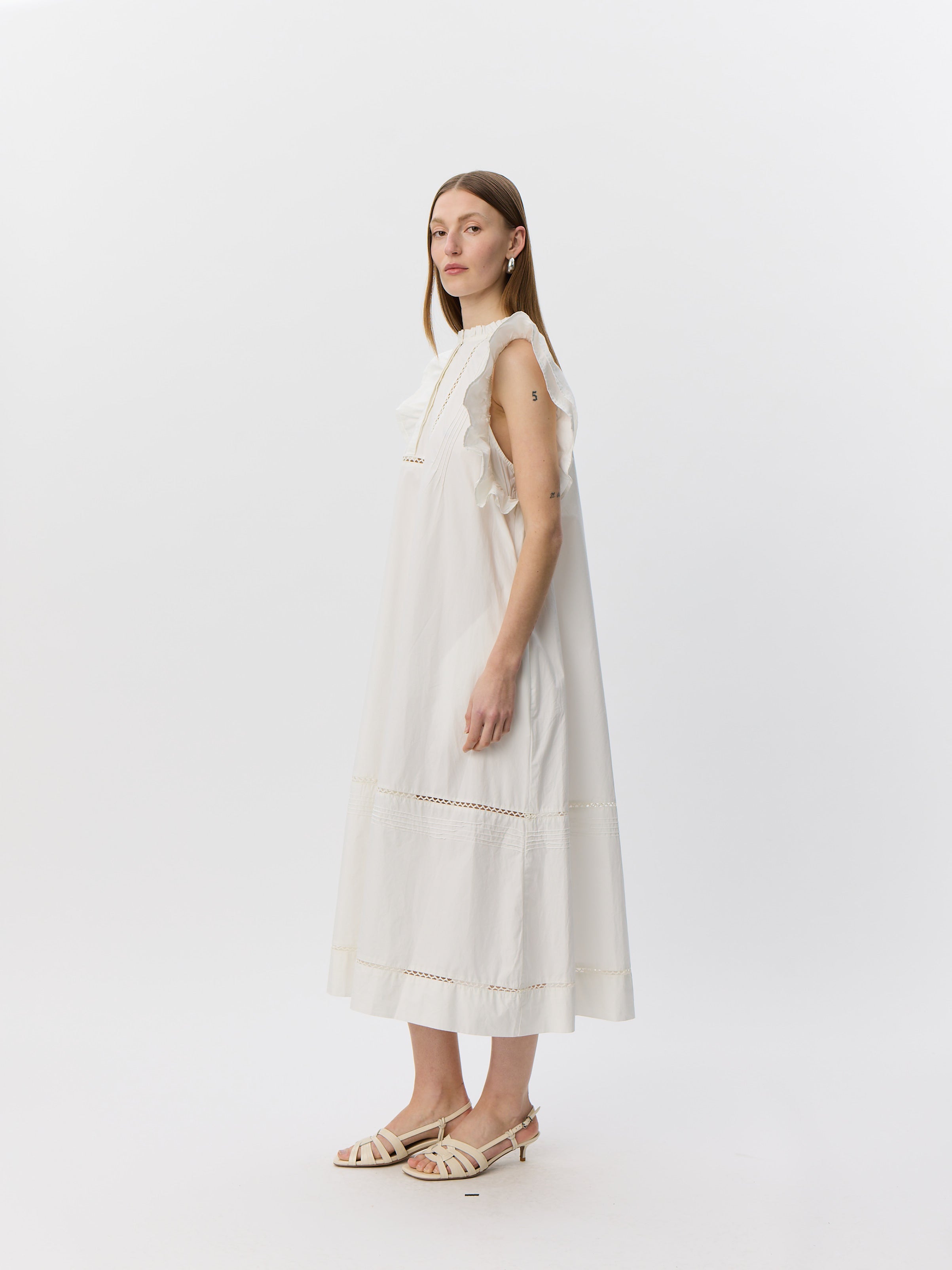 Sofie Schnoor WOMEN OTANIASW FRILL BOMULDSKJOLE Kjole 0141 White Alyssum