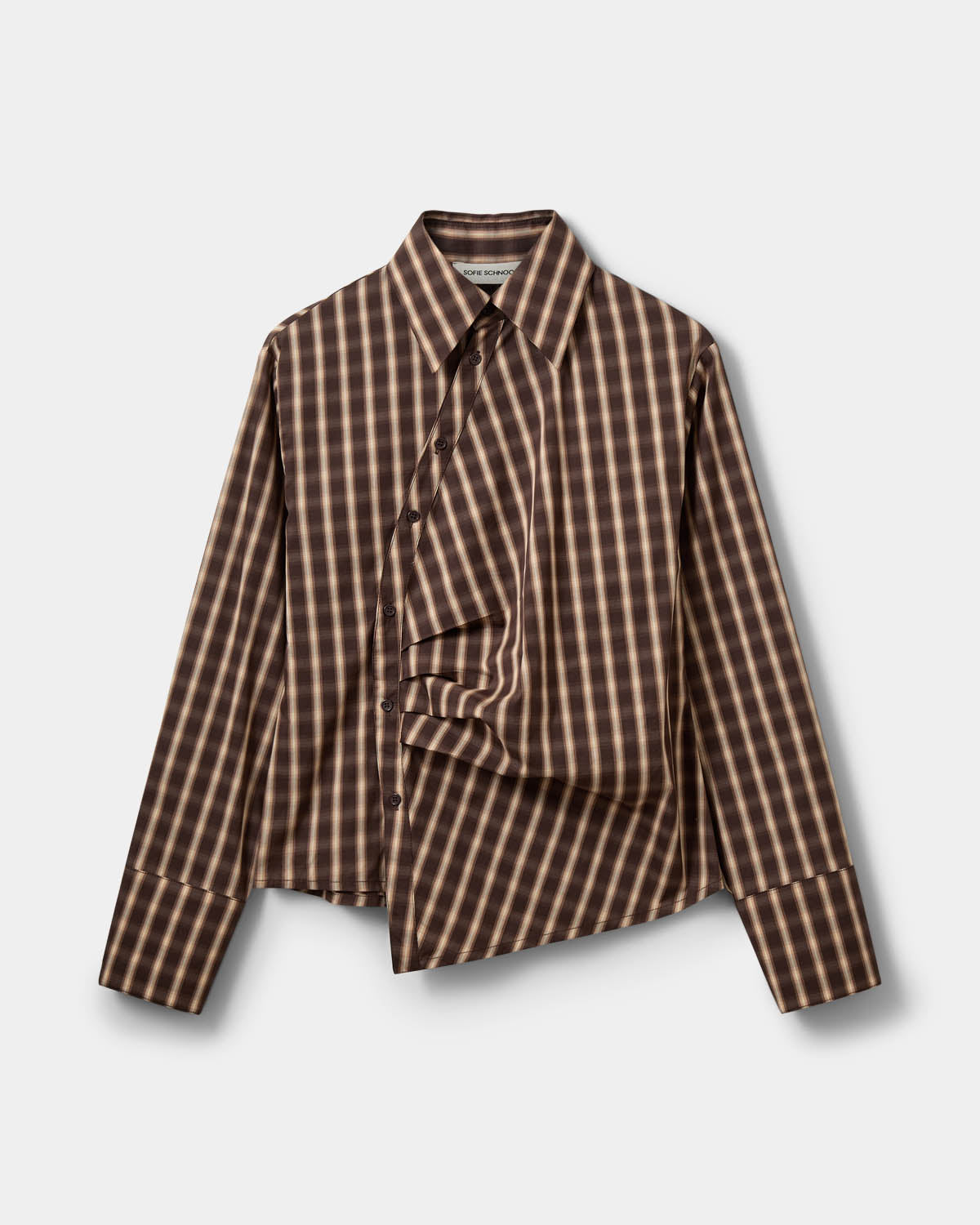 Sofie Schnoor WOMEN PAIGESW ASYMMETRISK SKJORTE Skjorte 9007 Brown check