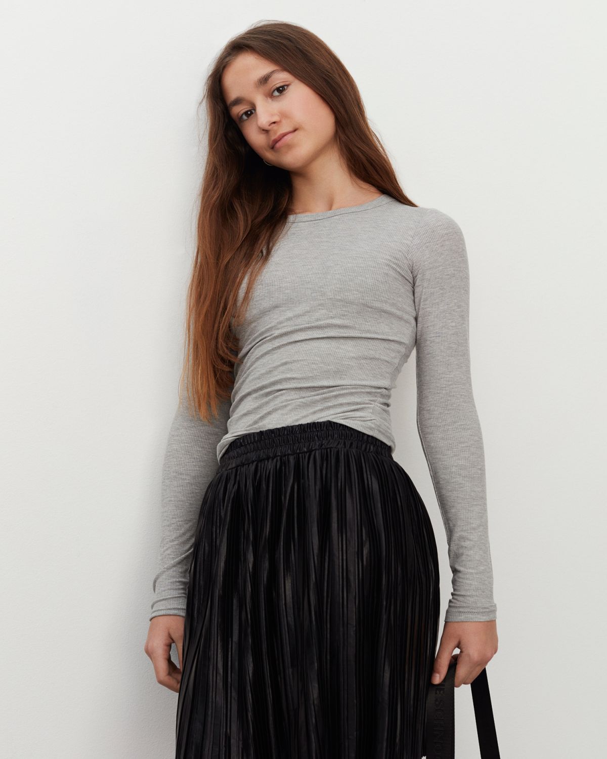 Sofie Schnoor YOUNG PETRICIASY T-SHIRT T-shirt lang ærmet 8000 Grey mel