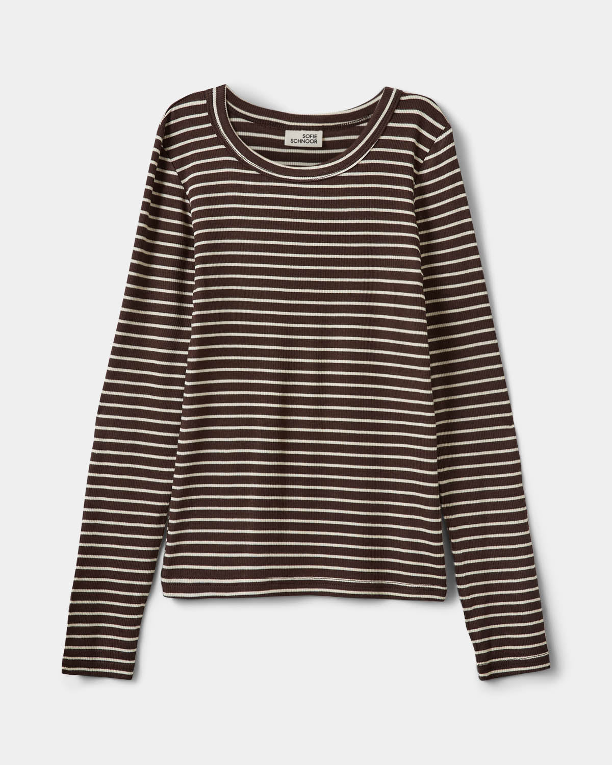 Sofie Schnoor YOUNG PETRICIASY T-SHIRT LANGE ÆRMER T-shirt 7113 Brown Striped