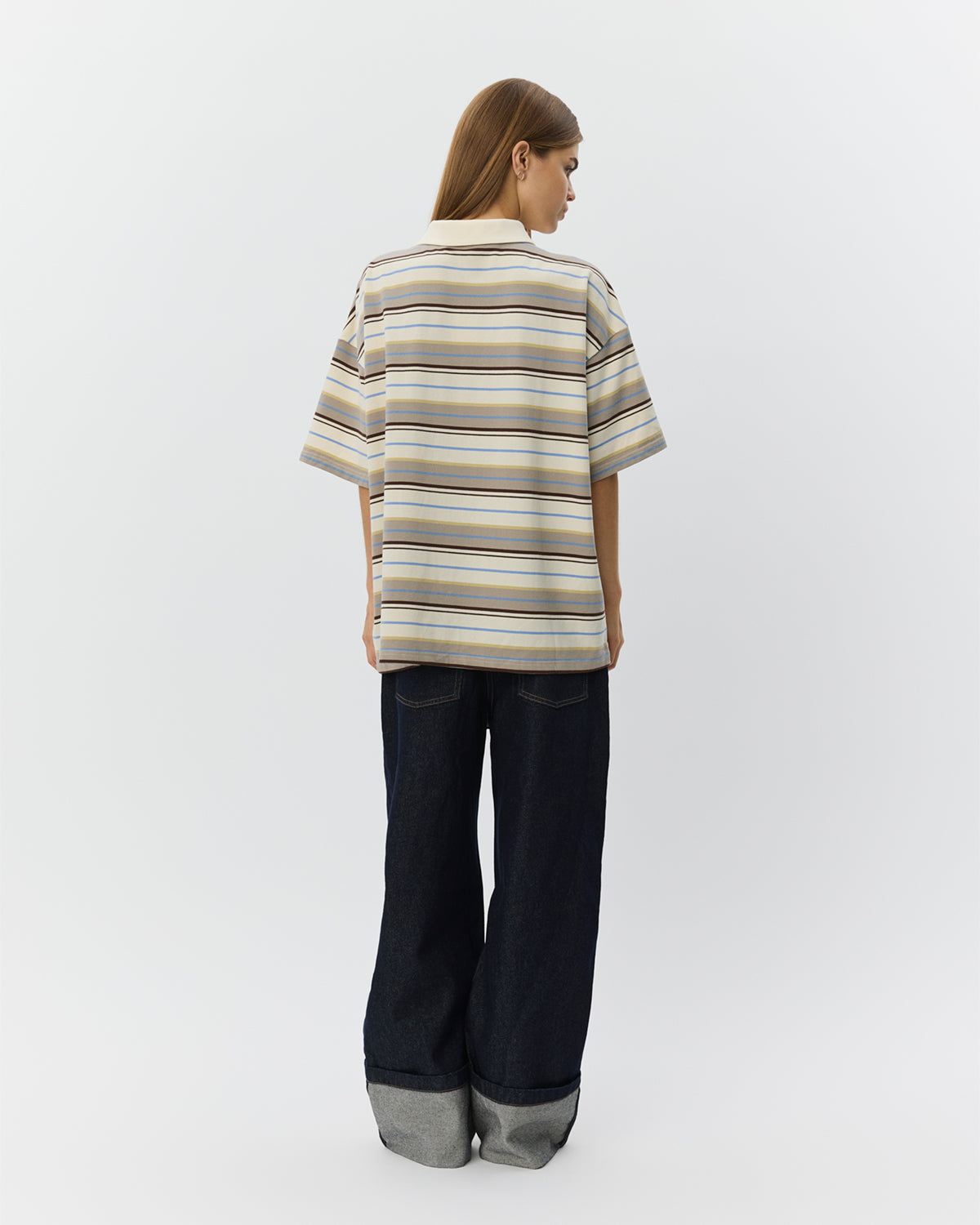 Sofie Schnoor WOMEN PILSW OVERSIZE STRIBET POLO T-SHIRT T-shirt 0140 Off White Striped