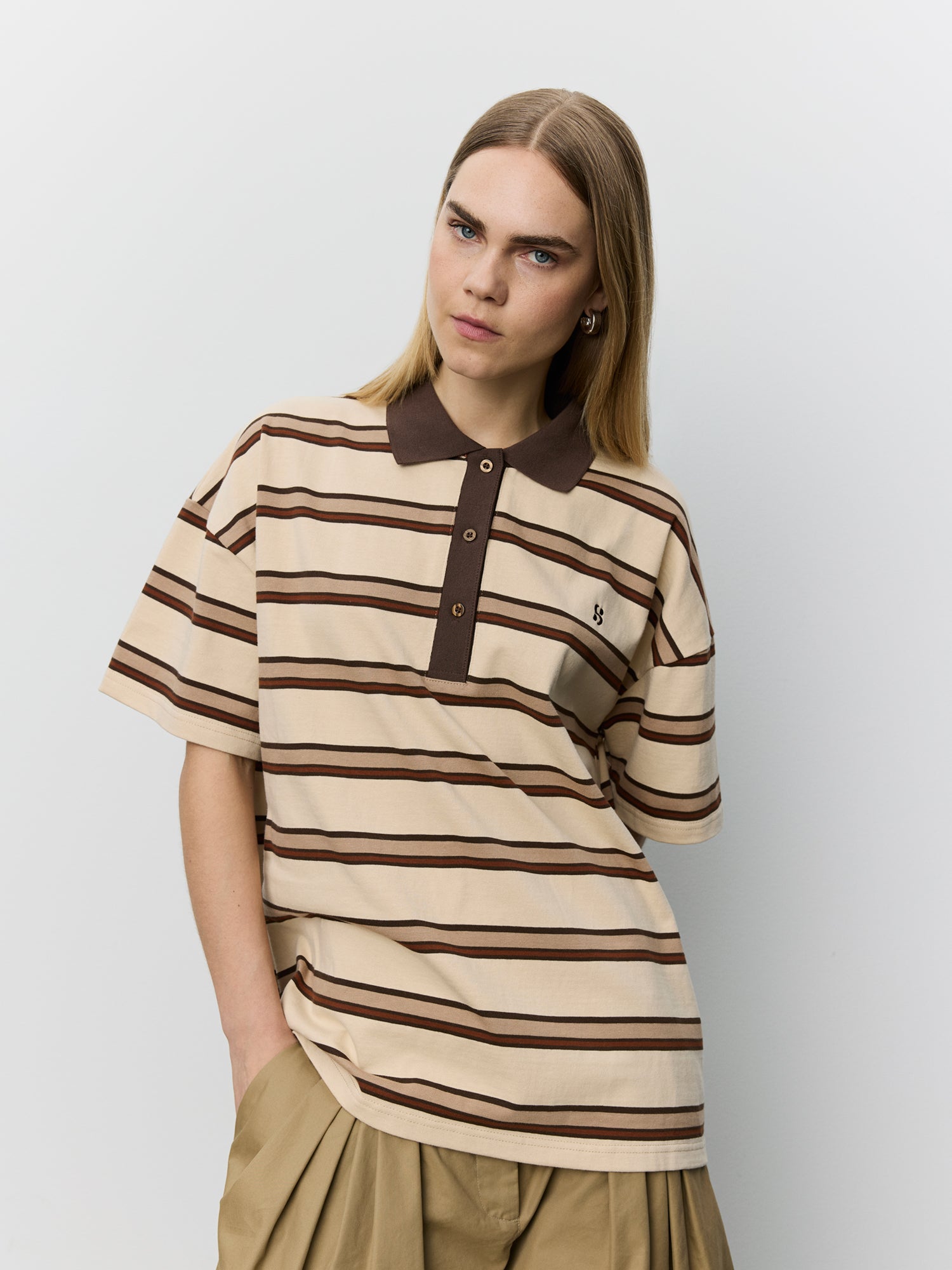 Sofie Schnoor WOMEN PILSW POLO T-SHIRT T-shirt 7113 Brown Striped