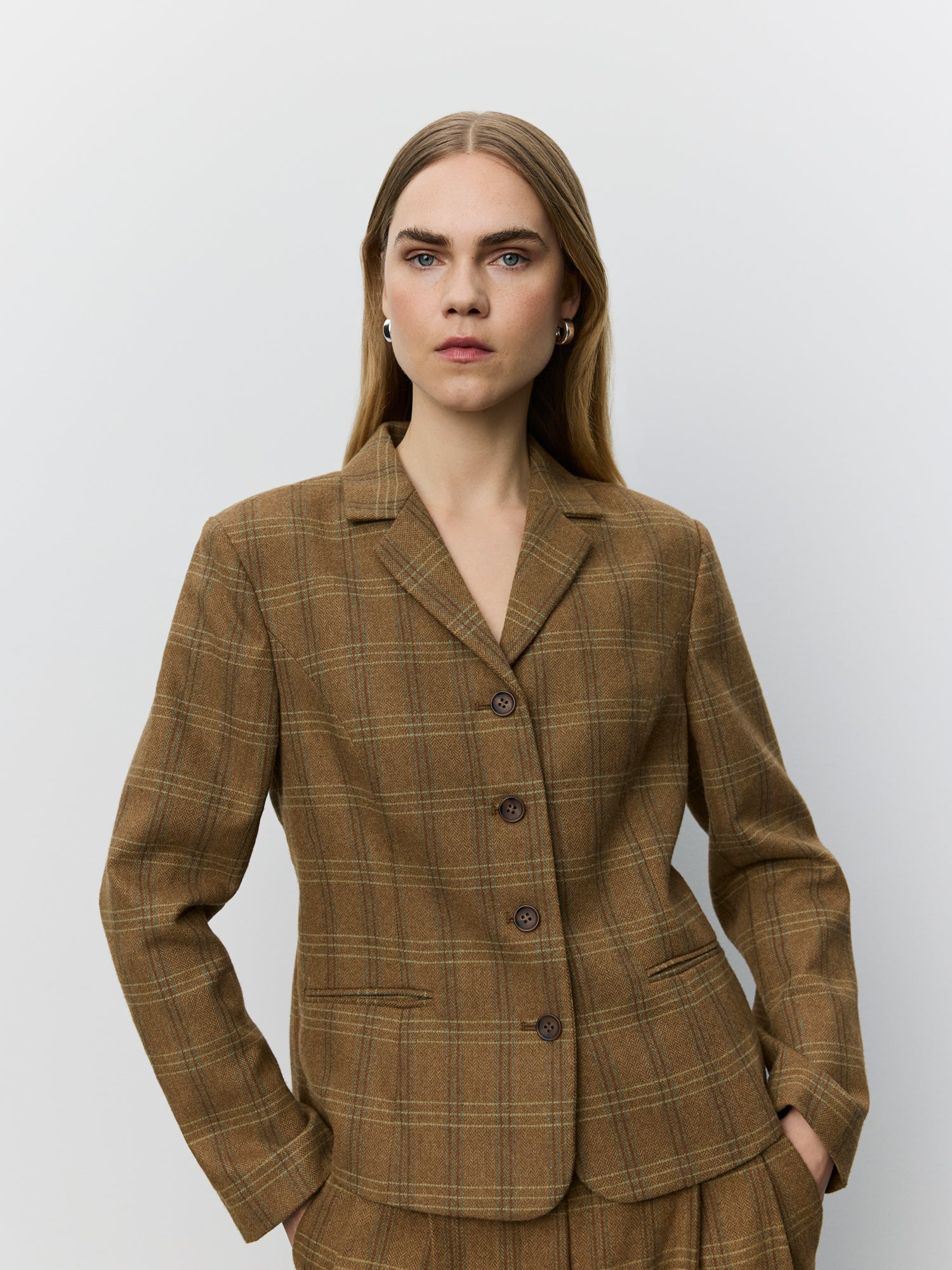Sofie Schnoor WOMEN POPPYSW CHECK BLAZER Blazer 9143 Maple Brown Check