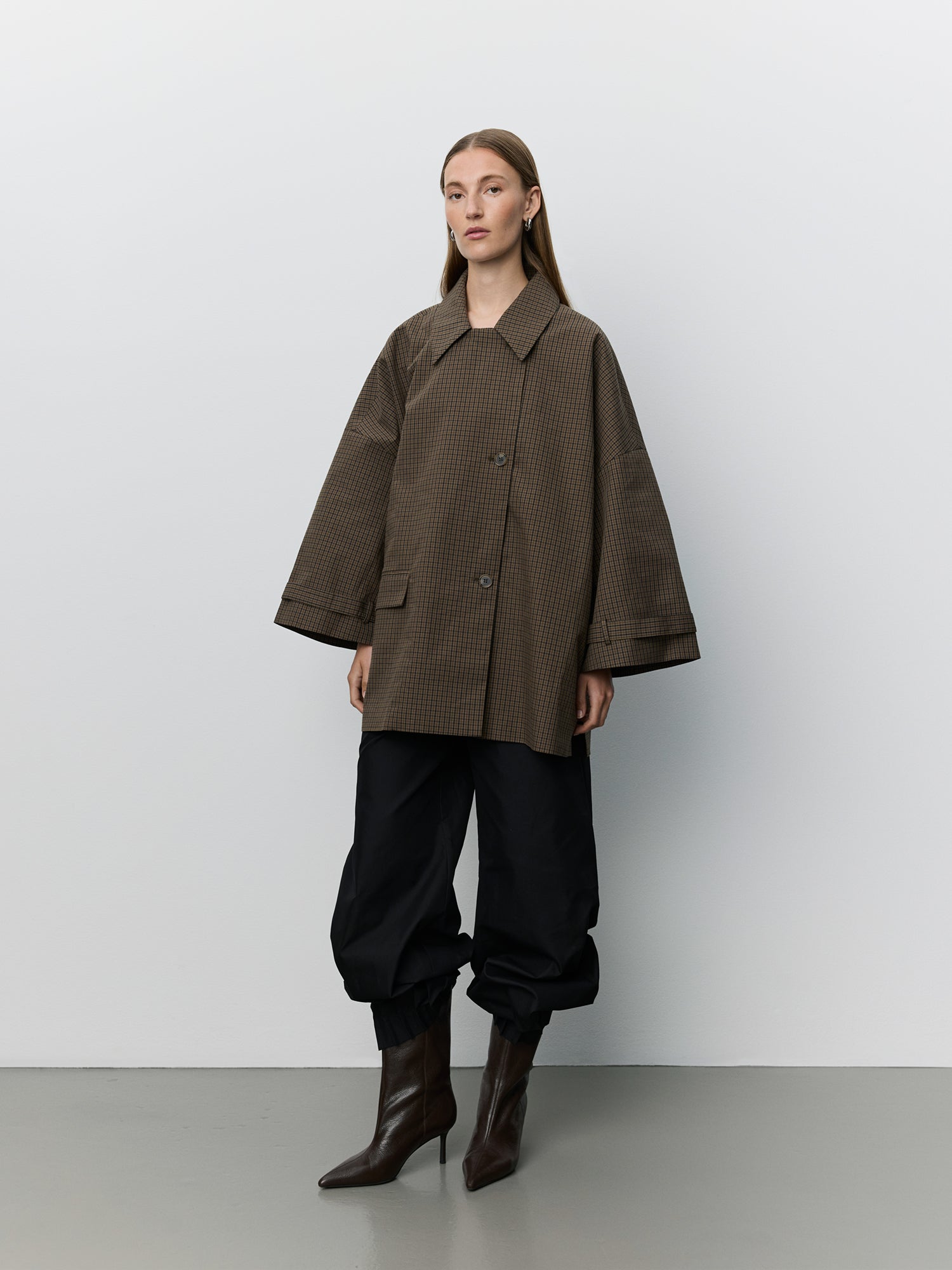 Sofie Schnoor WOMEN SELINASW OVERSIZED FRAKKE Jakke 9007 Brown check