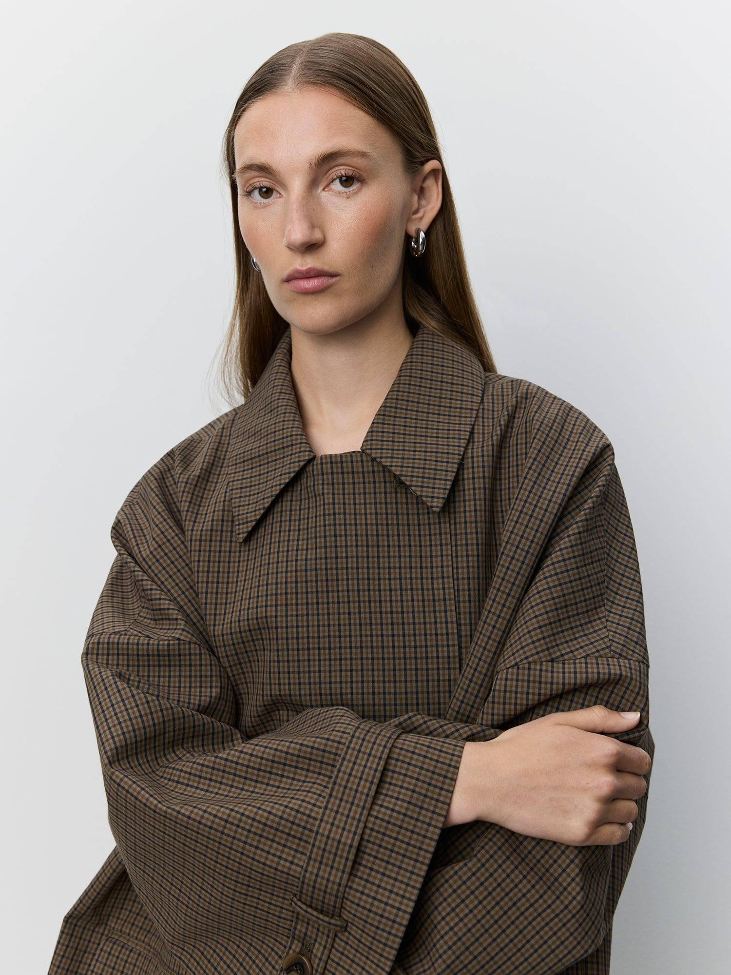 Sofie Schnoor WOMEN SELINASW OVERSIZED FRAKKE Jakke 9007 Brown check