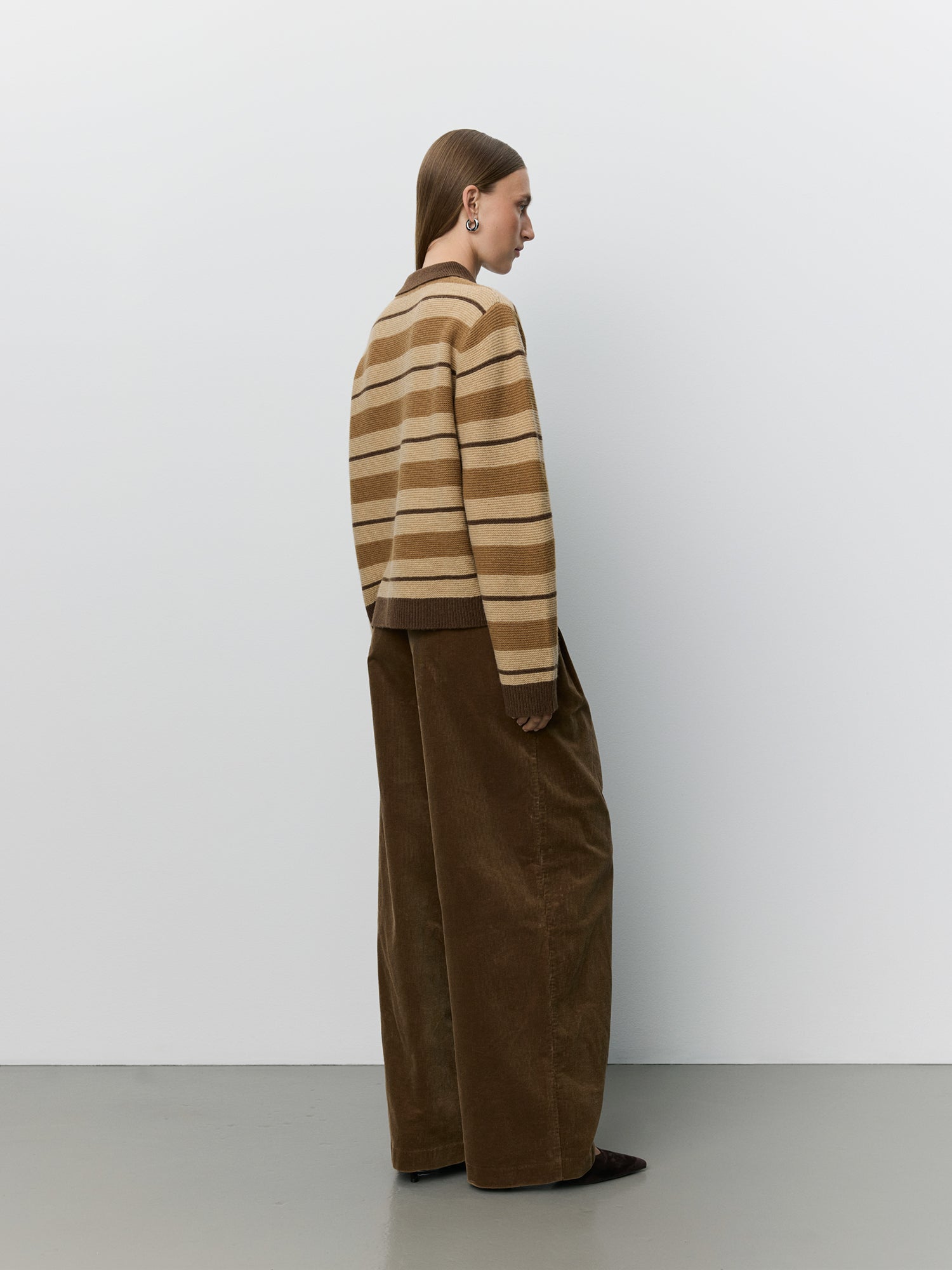 Sofie Schnoor WOMEN STORMASW STRIPET STRIK POLO Cardigan 7071 Brown melange