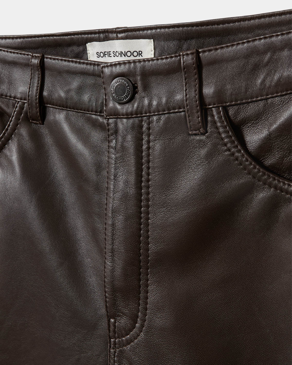 Sofie Schnoor WOMEN VOKESW LÆDERSHORTS Shorts 7025 Dark brown