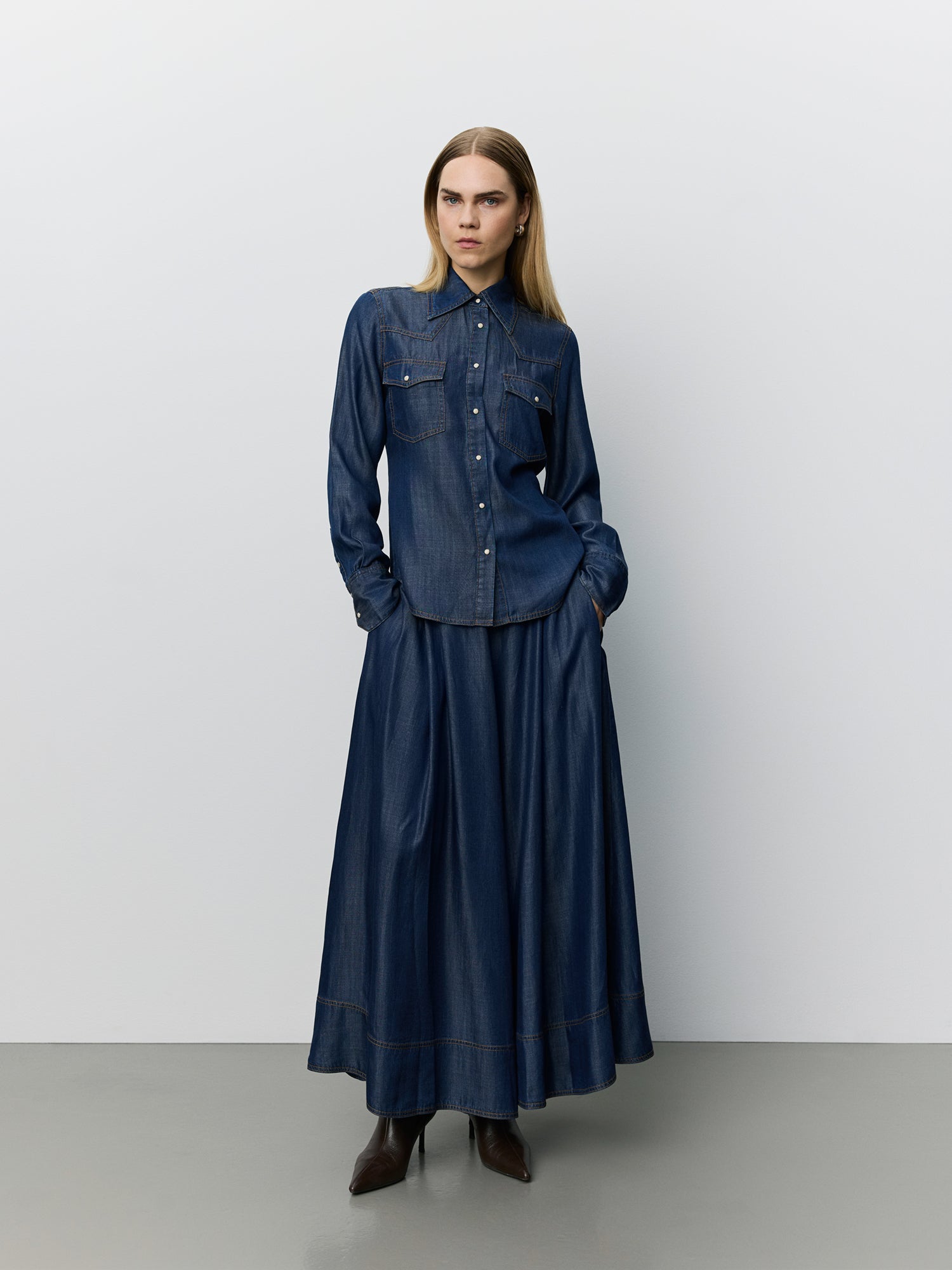 Sofie Schnoor WOMEN WILDYSW DENIM-SKJORTE Skjorte 5090 Dark denim blue